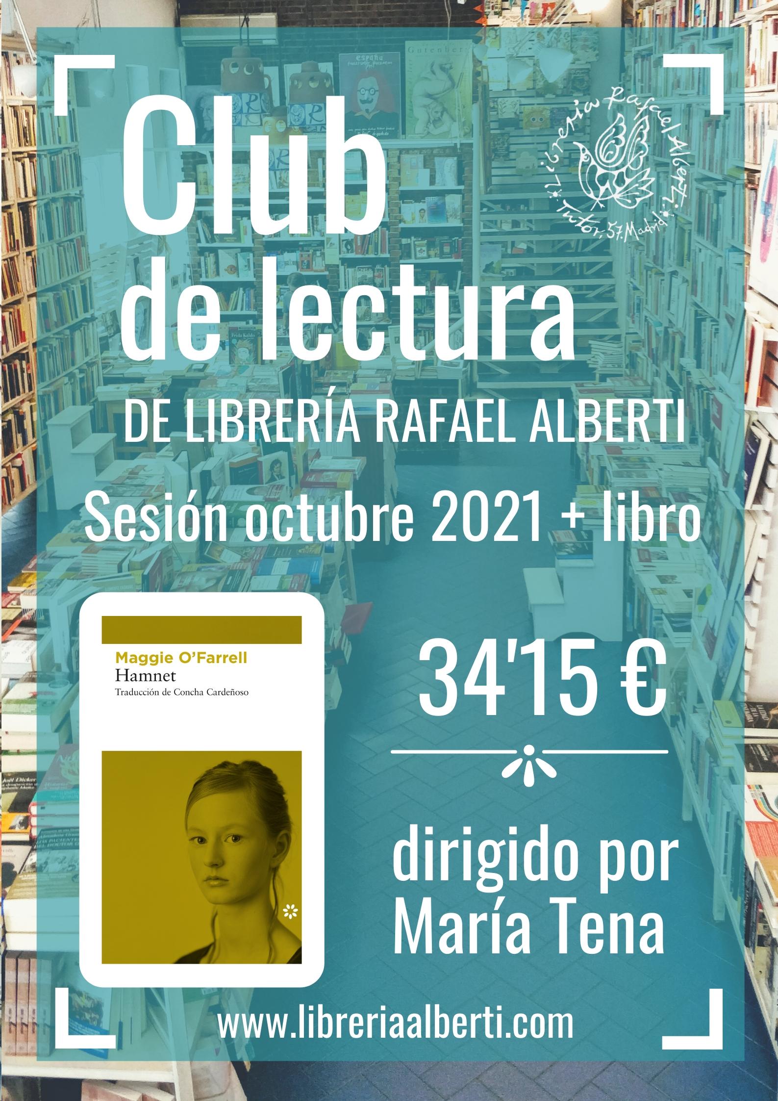 Club de lectura con María Tena - Octubre 2021 - Libro + Sesión "Hamnet". 
