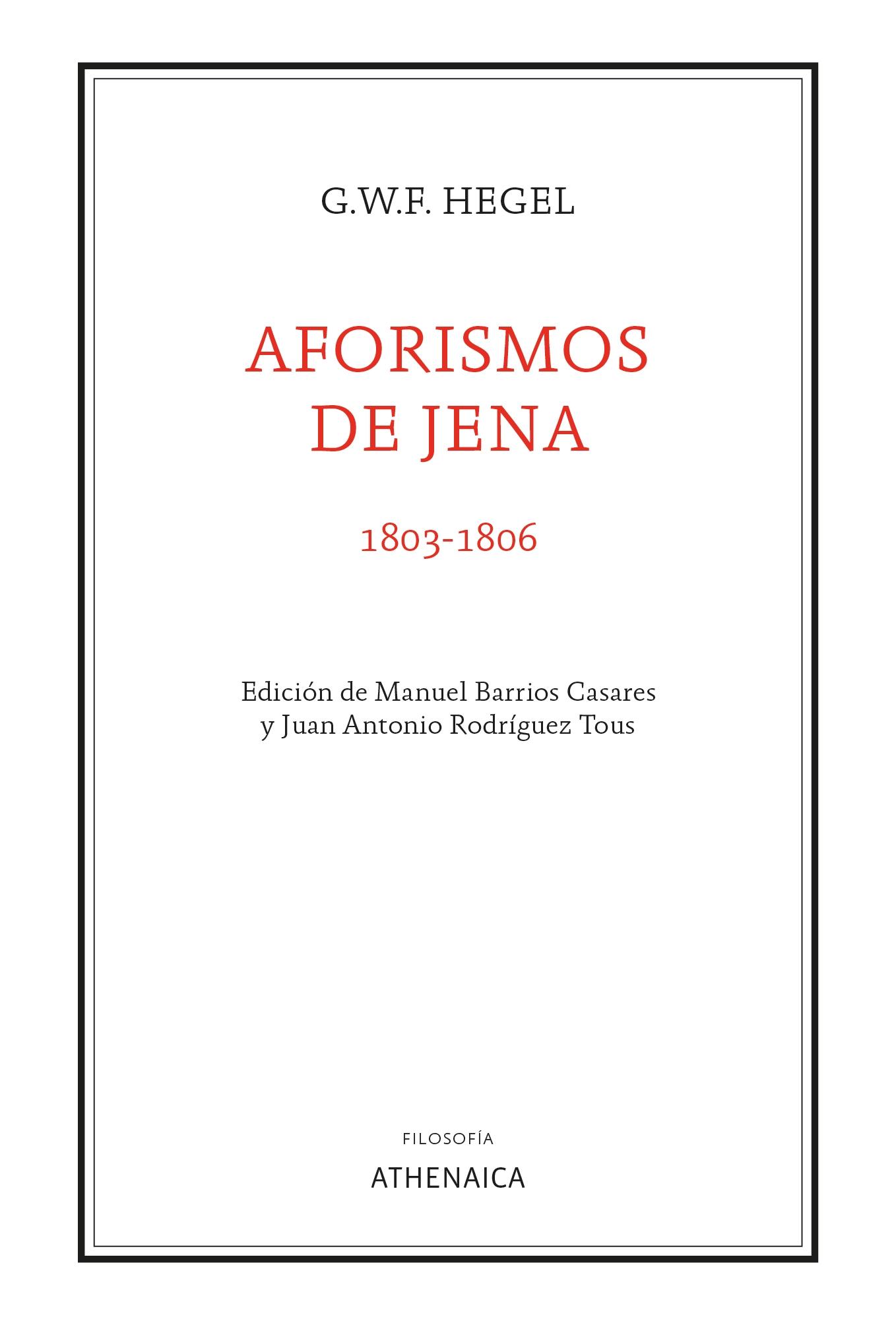 Aforismos de Jena (1803-1806). 