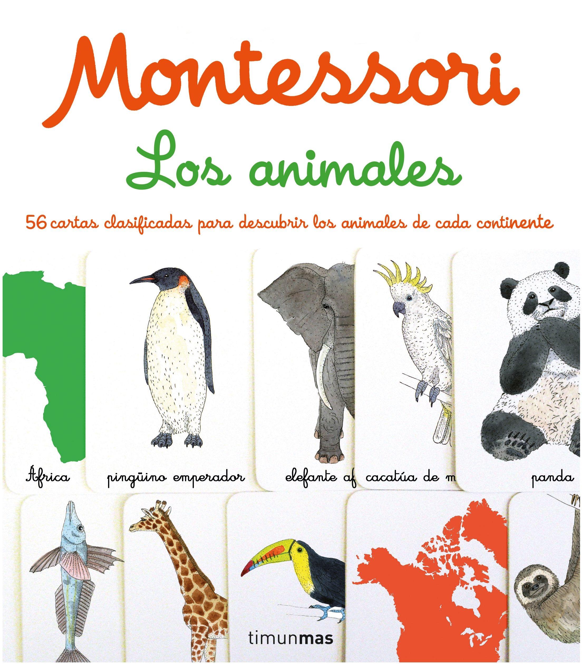 Montessori. los Animales "1 Libro y 56 Tarjetas". 