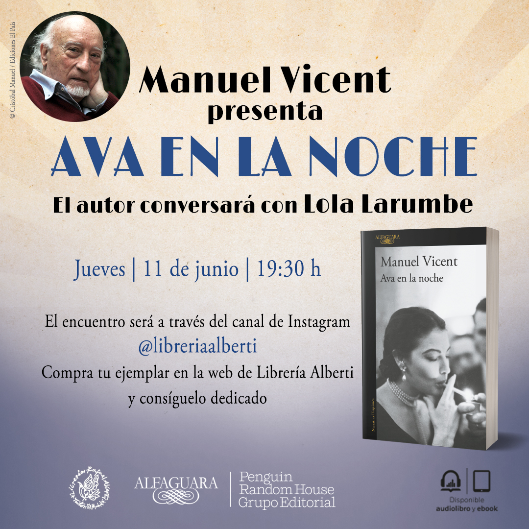 MANUEL VICENT presenta 'Ava en la noche' (Alfaguara) a través de Instagram Live