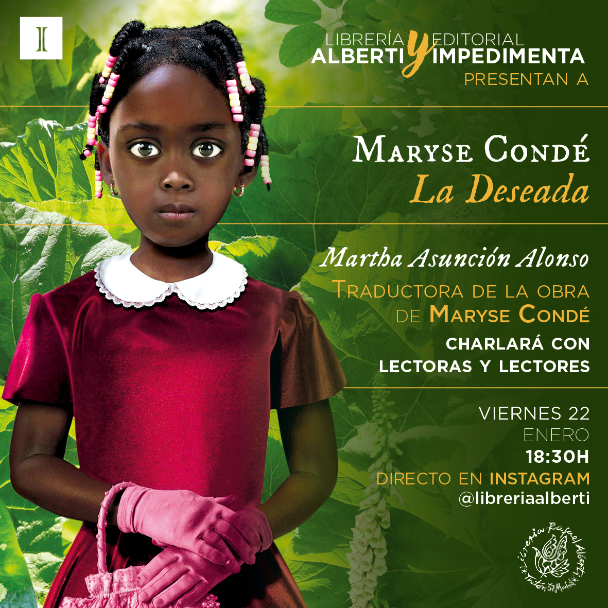 MARTHA ASUNCIÓN ALONSO presenta 'La deseada', de MARYSE CONDÉ (Impedimenta)