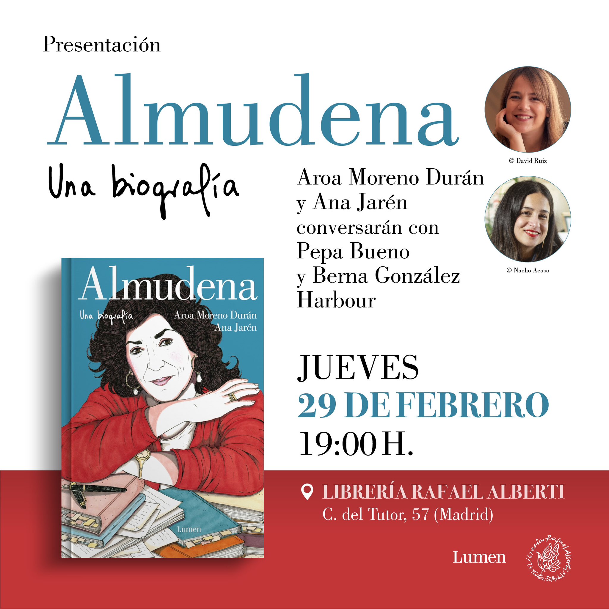 AROA MORENO y ANA JARÉN, Almudena. Una biografía (Lumen)