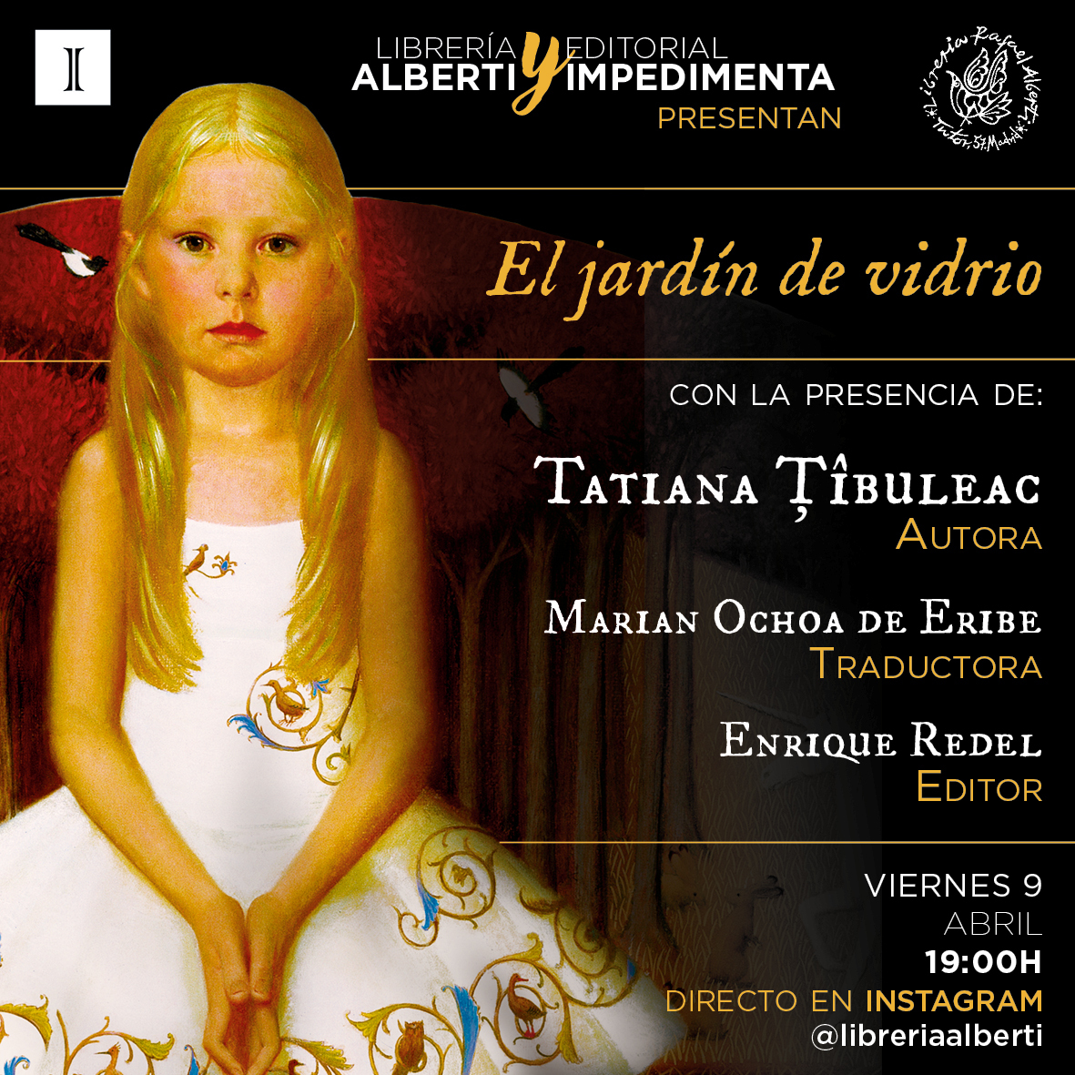 TATIANA TÎBULEAC presenta 'El jardín de vidrio' (Impedimenta)