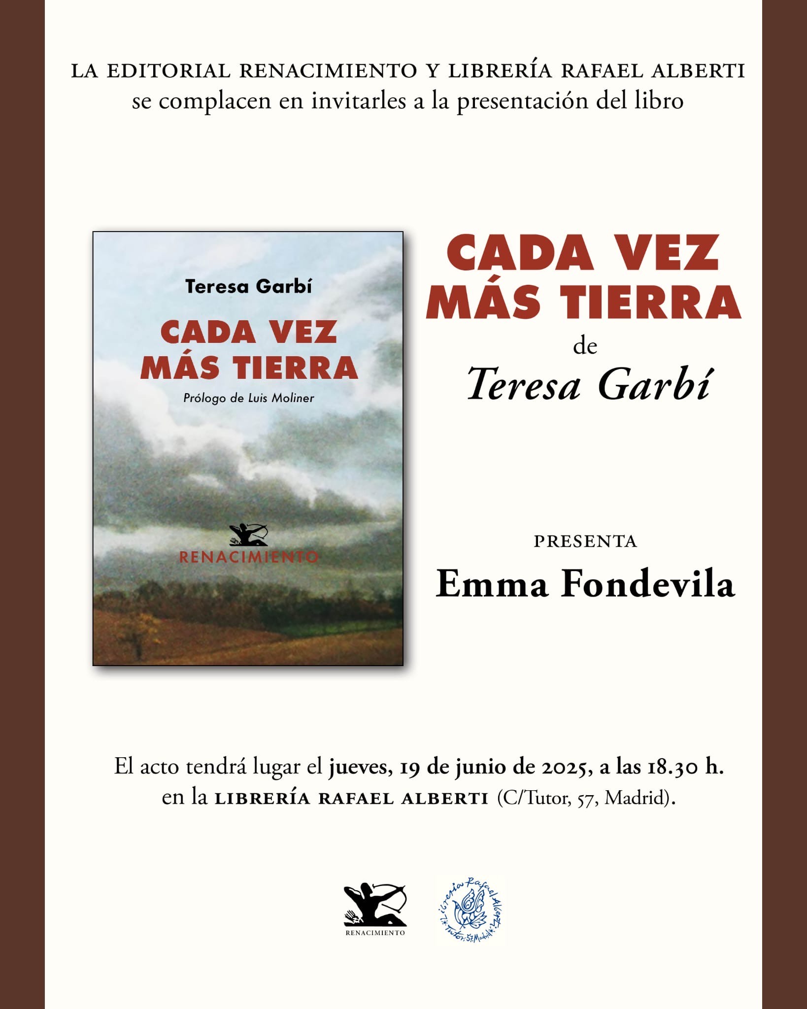 TERESA GARBÍ, Cada vez más tierra (Renacimiento)