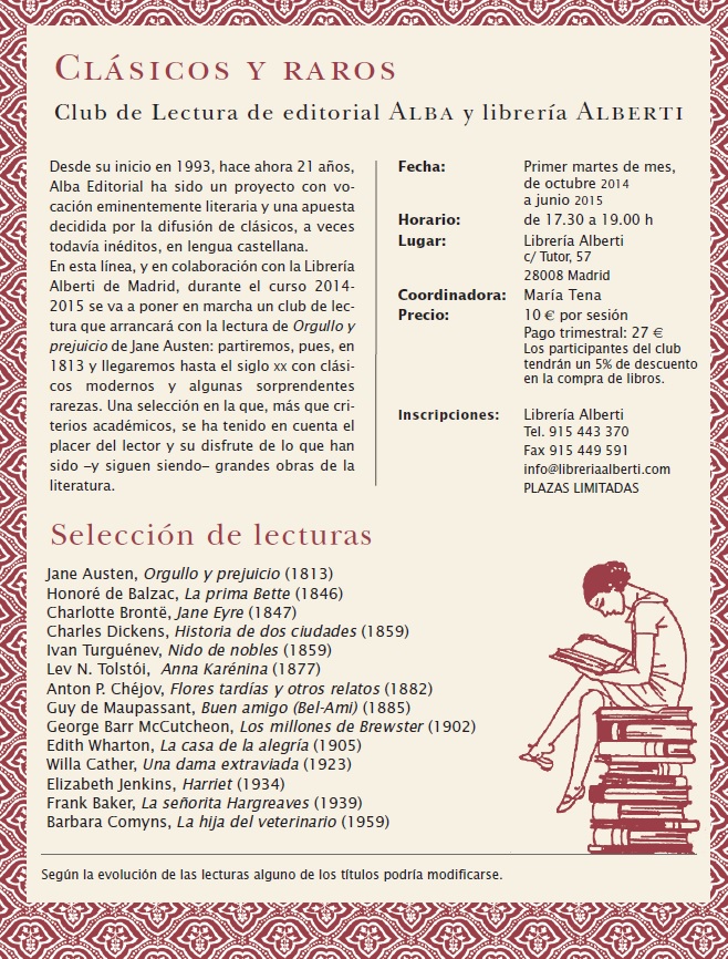Clásicos y raros. Club de lectura de Alba y Alberti