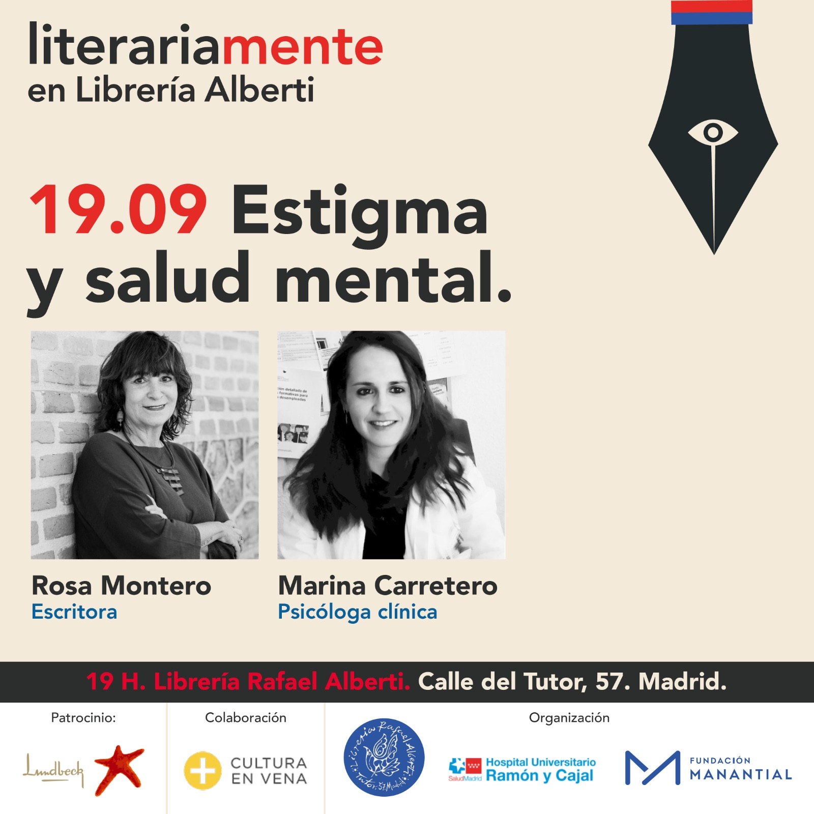 LiterariaMENTE | ROSA MONTERO y MARINA CARRETERO.  Estigma y salud mental