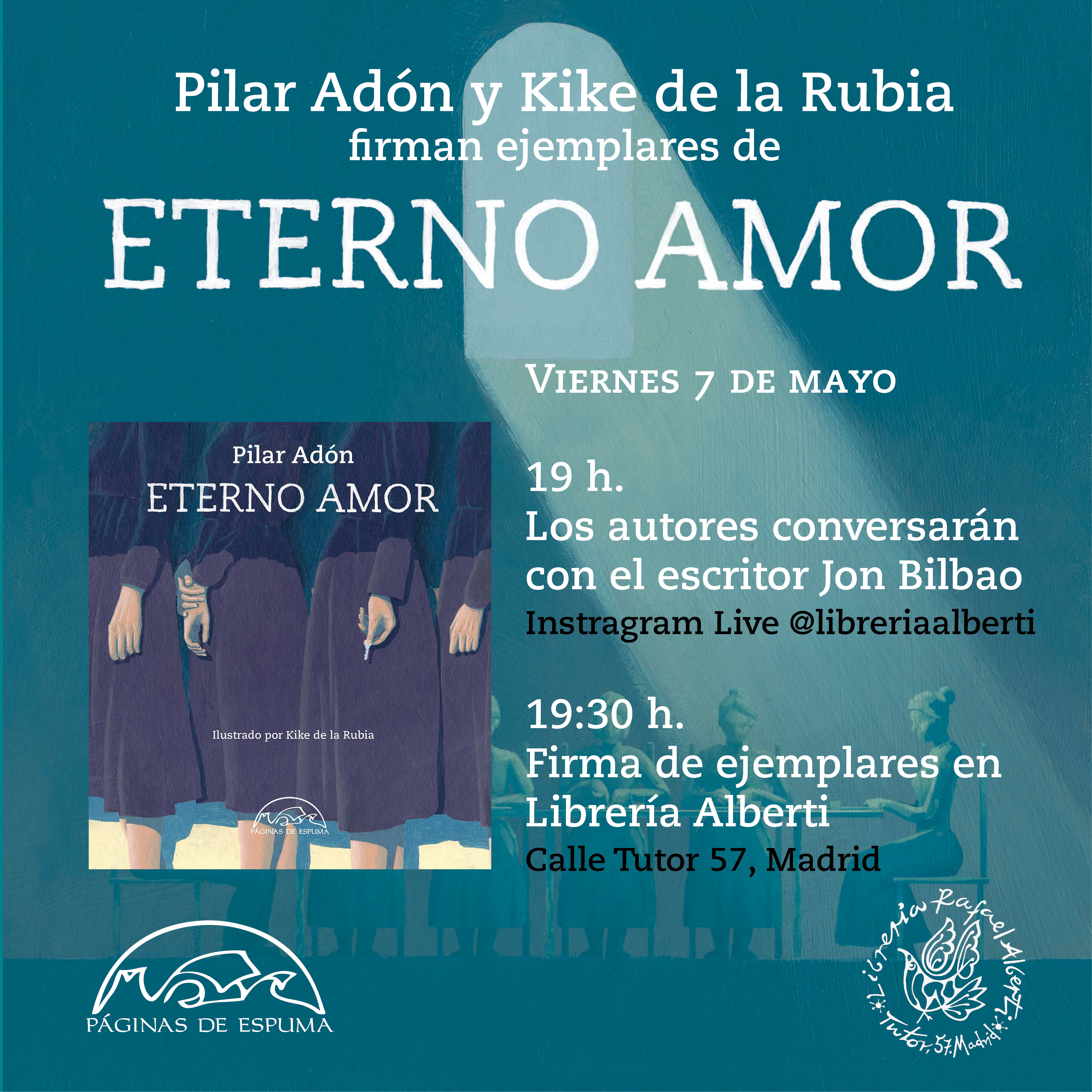 PILAR ADÓN y KIKE DE LA RUBIA firman 'Eterno amor' (Páginas de Espuma)'