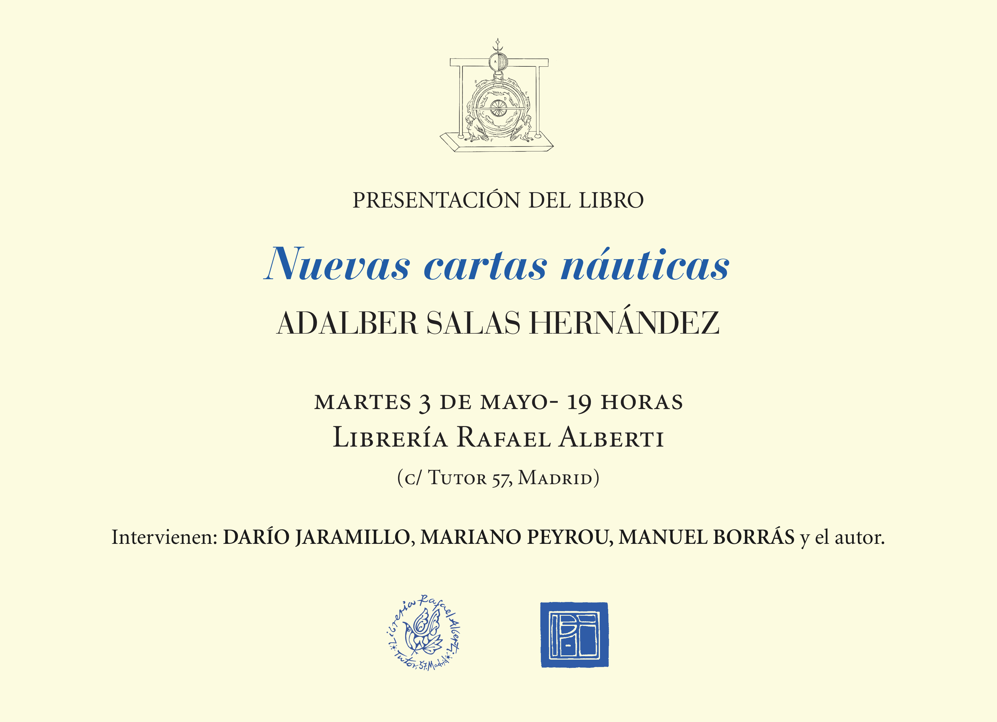 ADALBER SALAS, Nuevas cartas náuticas (Pre-Textos)