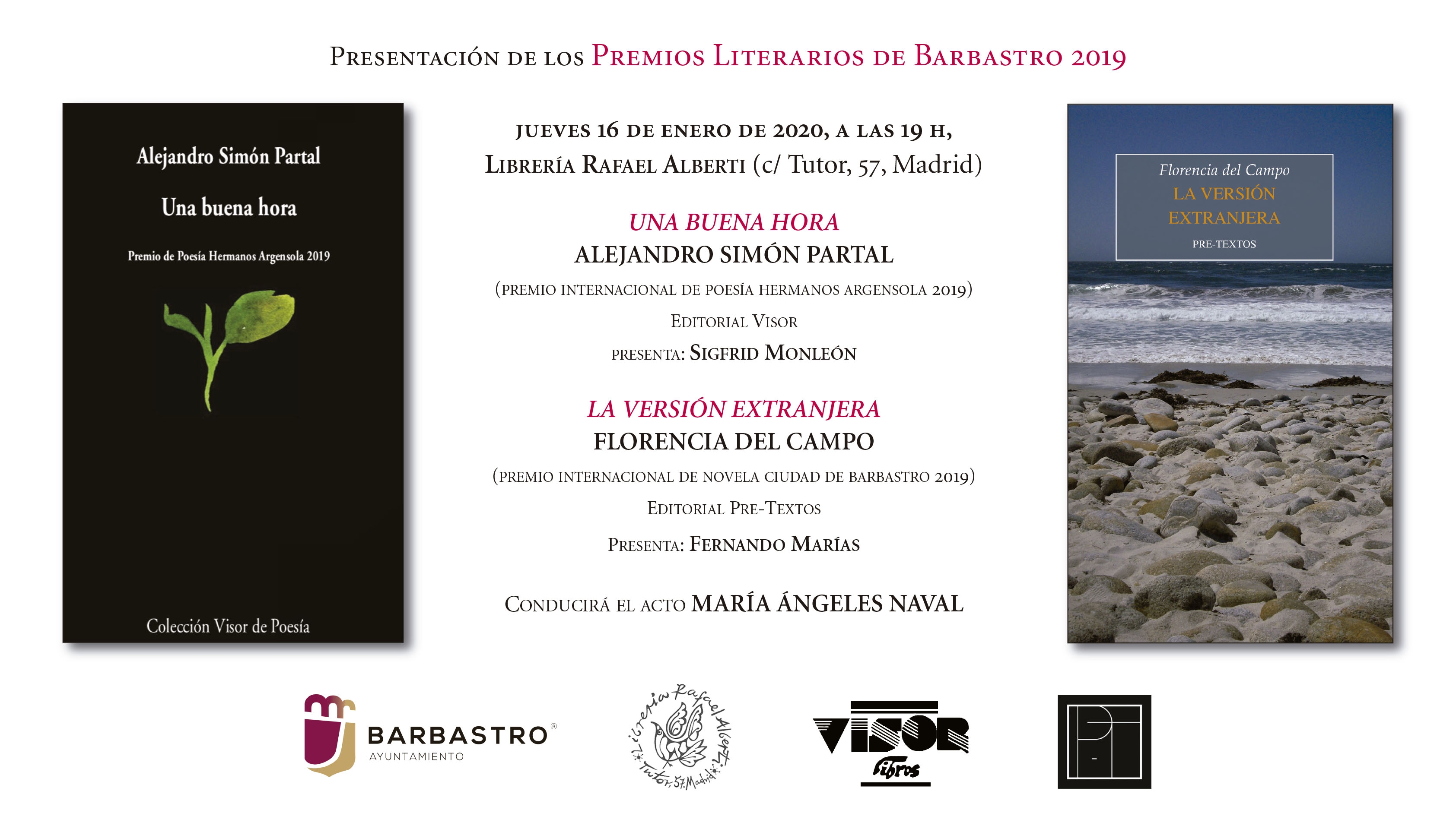 Premios Literarios de Barbastro 2019 (Pre-Textos / Visor)