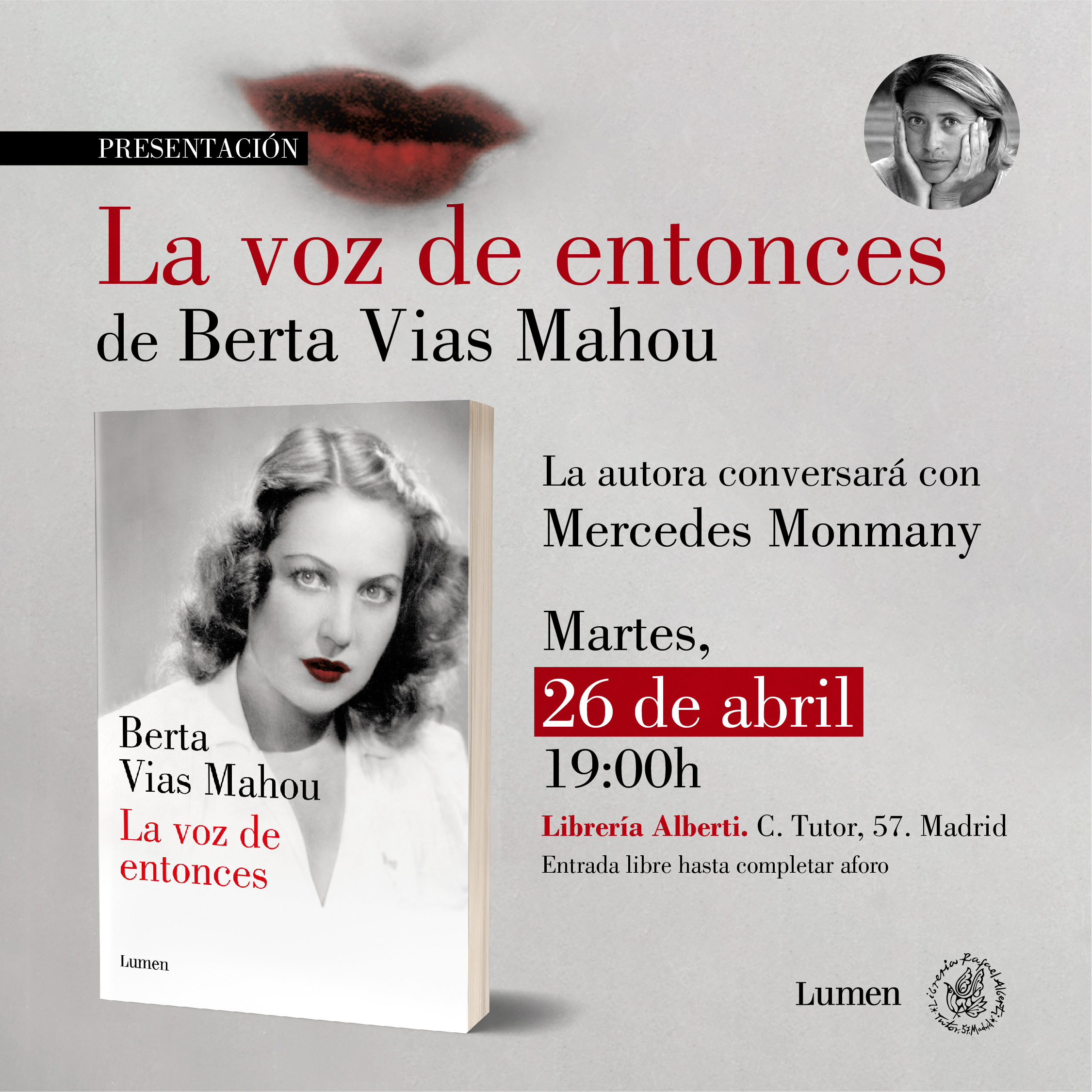 BERTA VIAS MAHOU, La voz de entonces (Lumen)