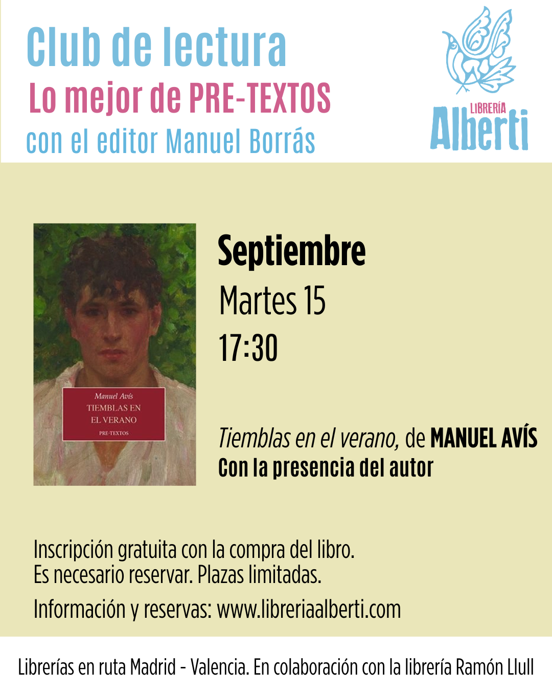 Lo mejor de PRE-TEXTOS con MANUEL BORRÁS | 1ª sesión de la nueva temporada | Tiemblas en el verano, de MANUEL AVÍS