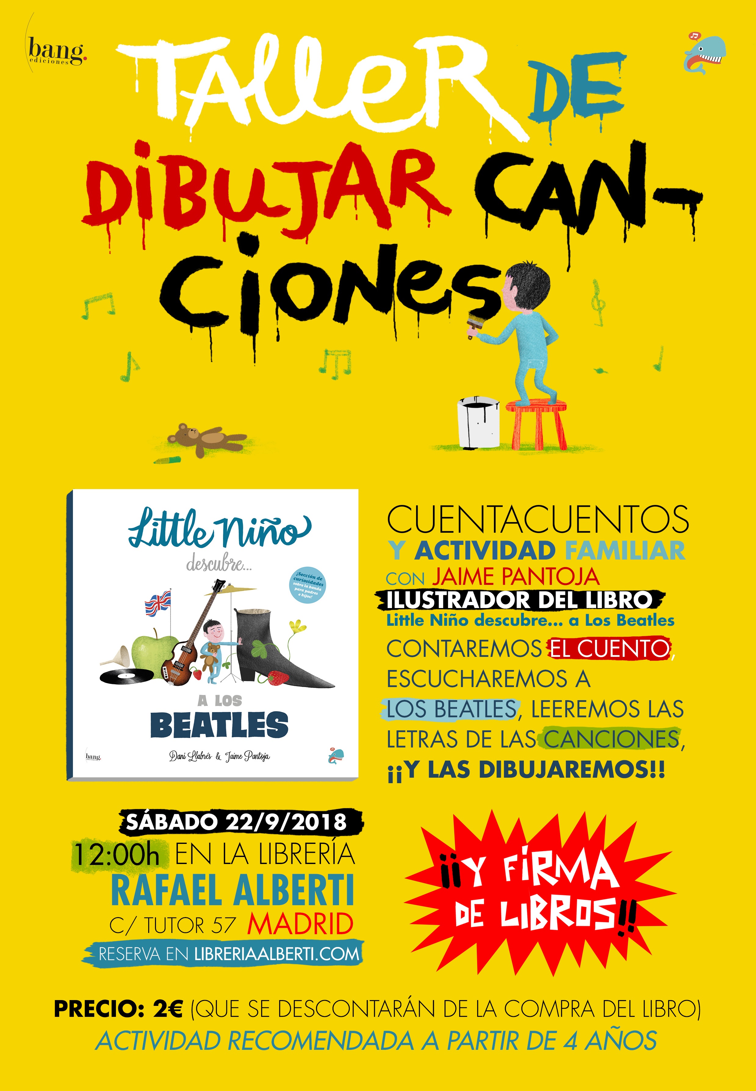 LITTLE NIÑO DESCUBRE A... LOS BEATLES - Cuentacuentos y taller de dibujar canciones - AFORO COMPLETO - NO SE ADMITEN MÁS RESERVAS