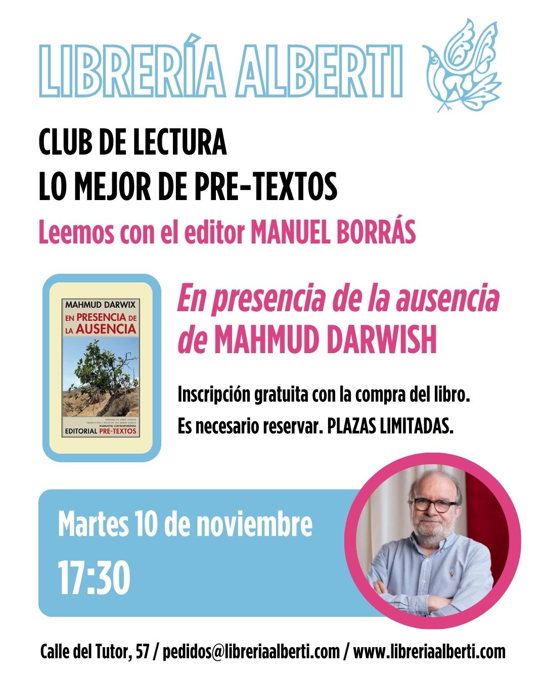 Lo mejor de PRE-TEXTOS con MANUEL BORRÁS | 3ª sesión de la nueva temporada | La huella de la mariposa, de MAHMUD DARWIX