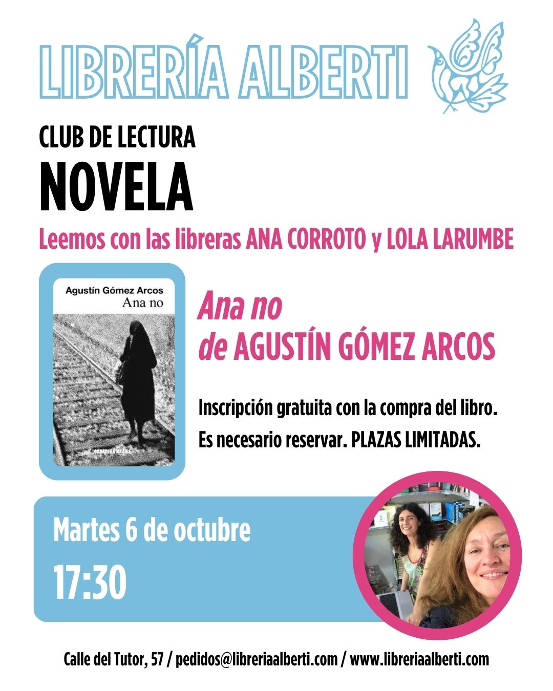 2ª Sesión Temporada 26-27 CLUB DE NOVELA | Ana no, de AGUSTÍN GÓMEZ ARCOS (Cabaret Voltaire)