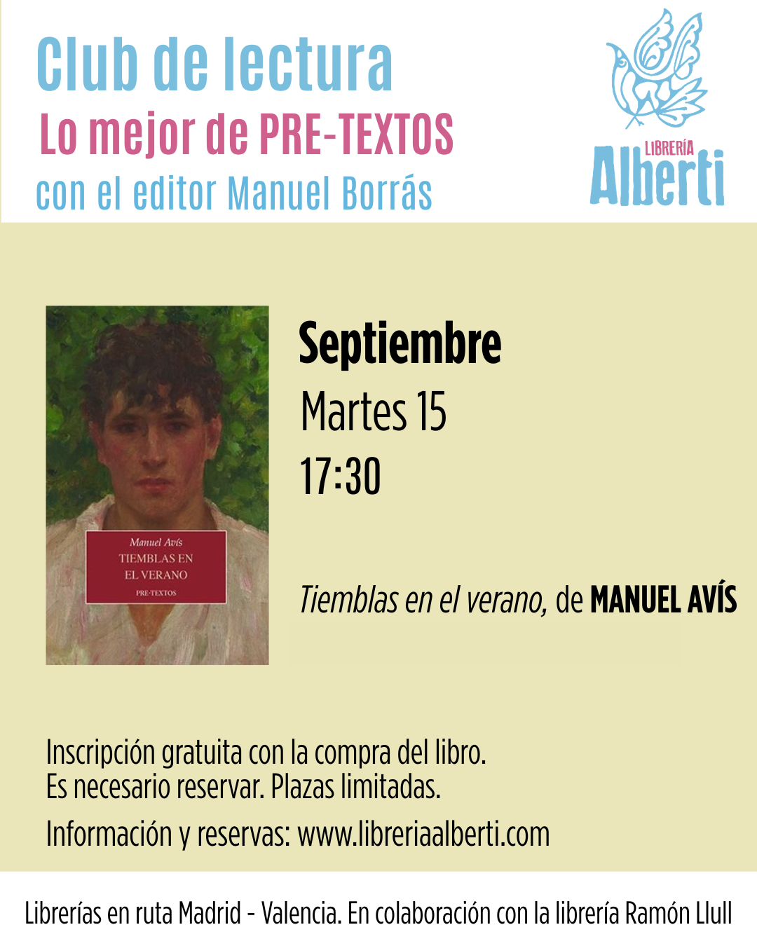Lo mejor de PRE-TEXTOS con MANUEL BORRÁS | 1ª sesión de la nueva temporada | Tiemblas en el verano, de MANUEL AVÍS