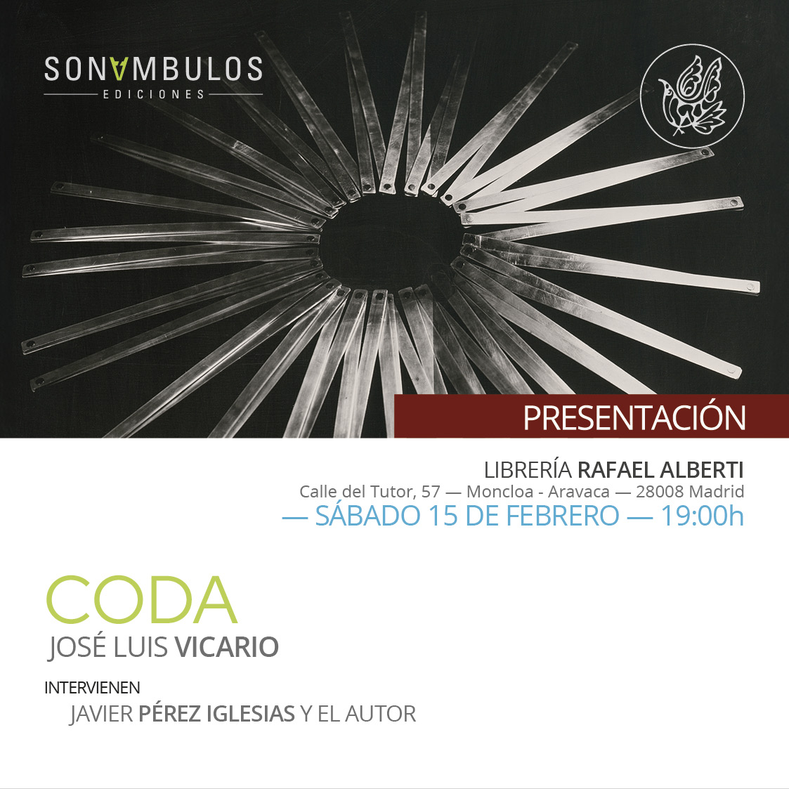 JOSÉ LUIS VICARIO, Coda (Sonámbulos Ediciones)