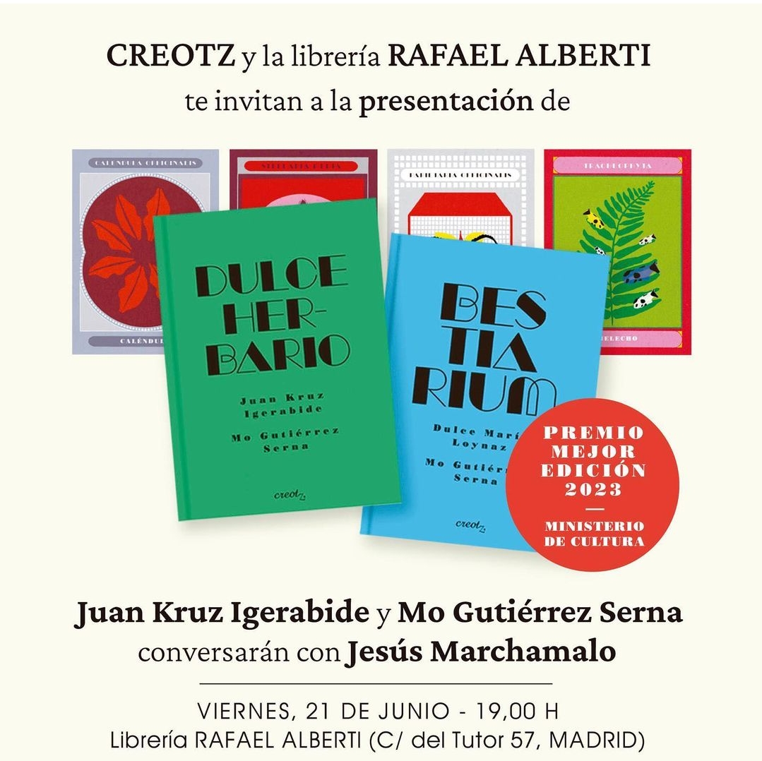 MO GUTIÉRREZ SERNA y JUAN KRUZ, 'Bestiarum' y 'Dulce herbario' (Kreotz)