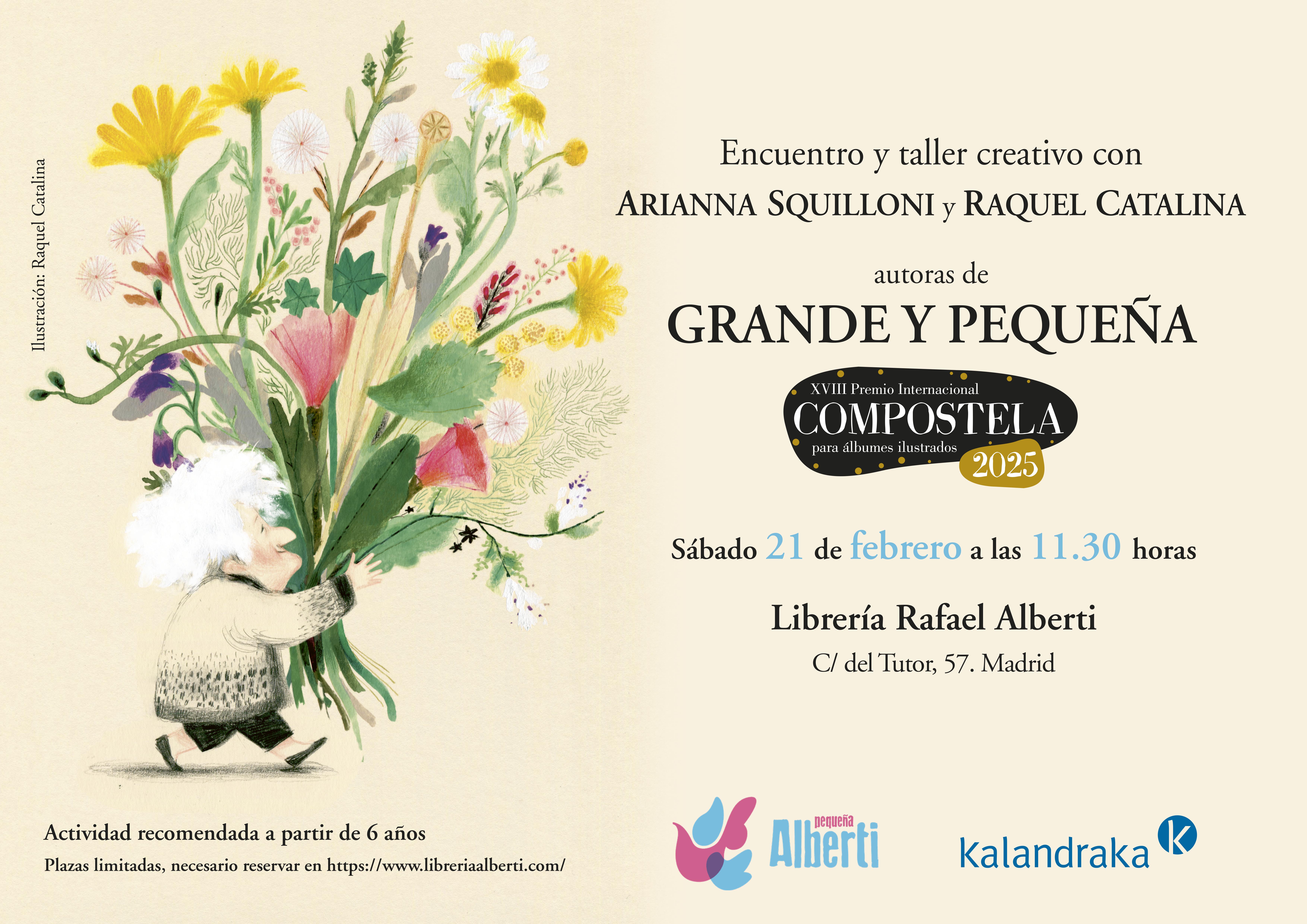 GRANDE Y PEQUEÑA: Encuentro y taller creativo con Arianna Squilloni y Raquel Catalina (Kalandraka) - ¡¡¡PLAZAS AGOTADAS!!!