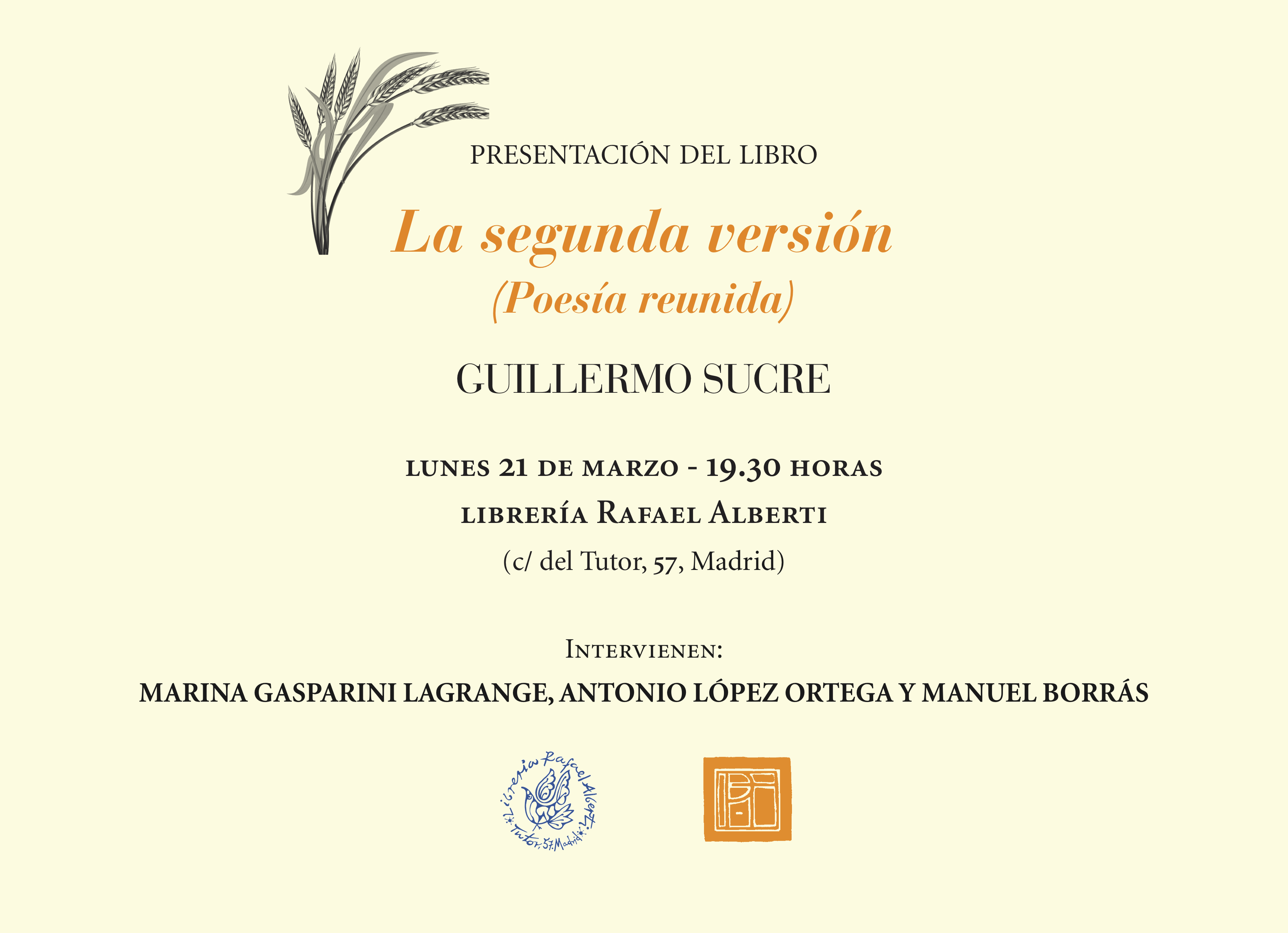 GUILLERMO SUCRE, La segunda versión (Pre-Textos)