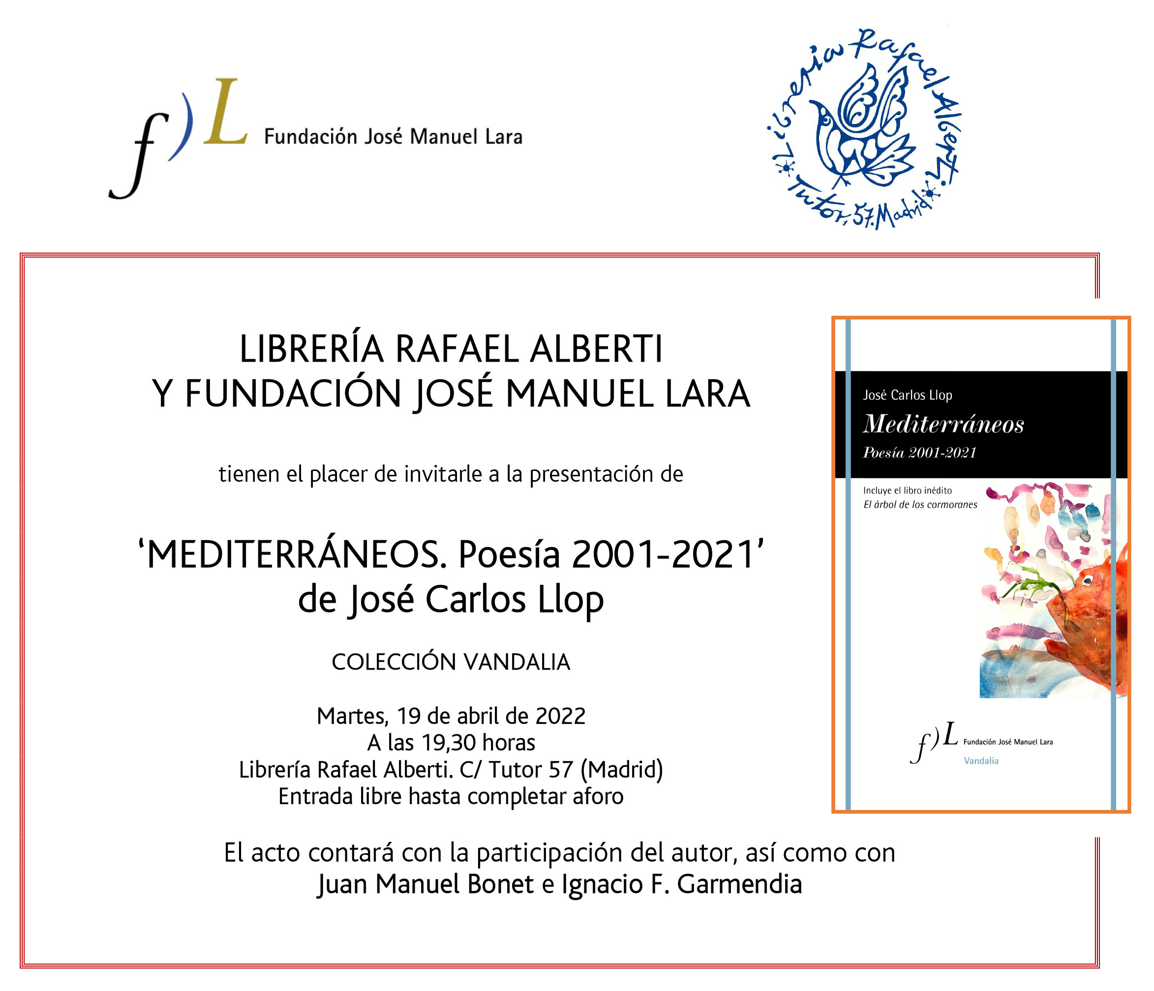 JOSÉ CARLOS LLOP, Mediterráneos. Poesía 2001-2021 (Fundación José Manuel Lara)