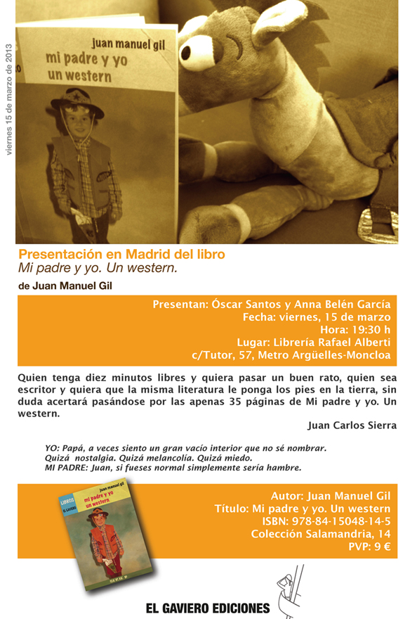 Mi padre y yo. Un western, de Juan Manuel Gil (El gaviero ediciones)