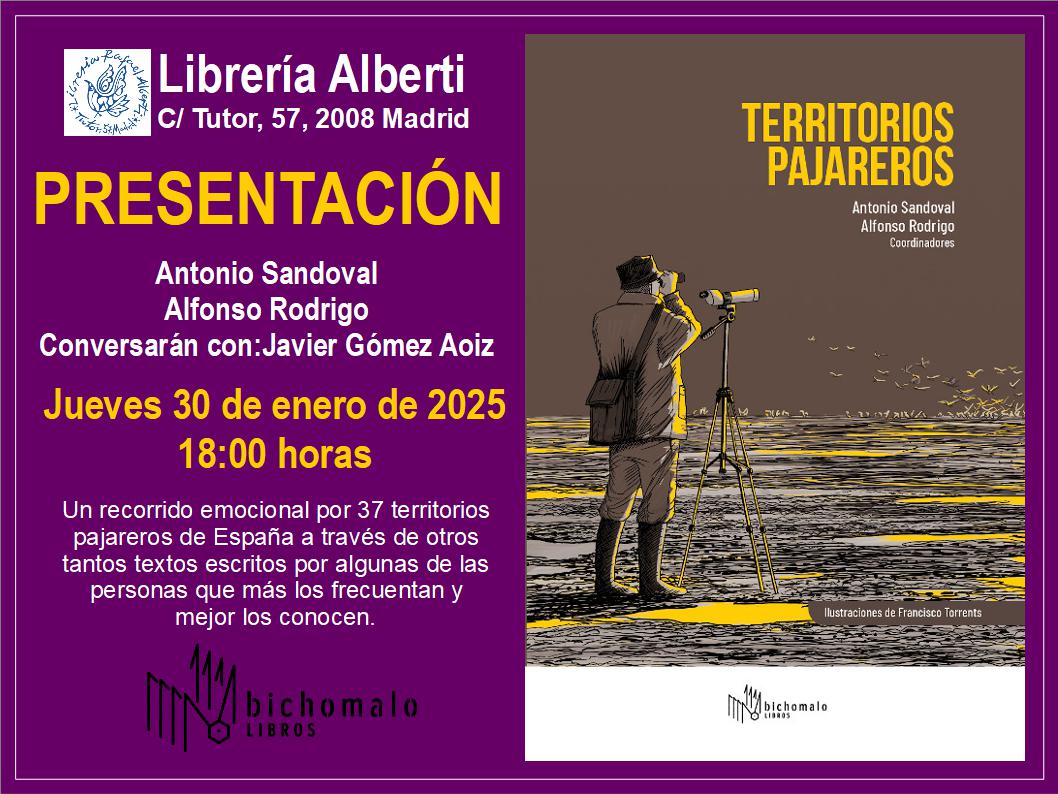 ANTONIO SANDOVAL y ALFONSO RODRIGO, Territorios pajareros (Bichomalo Libros)
