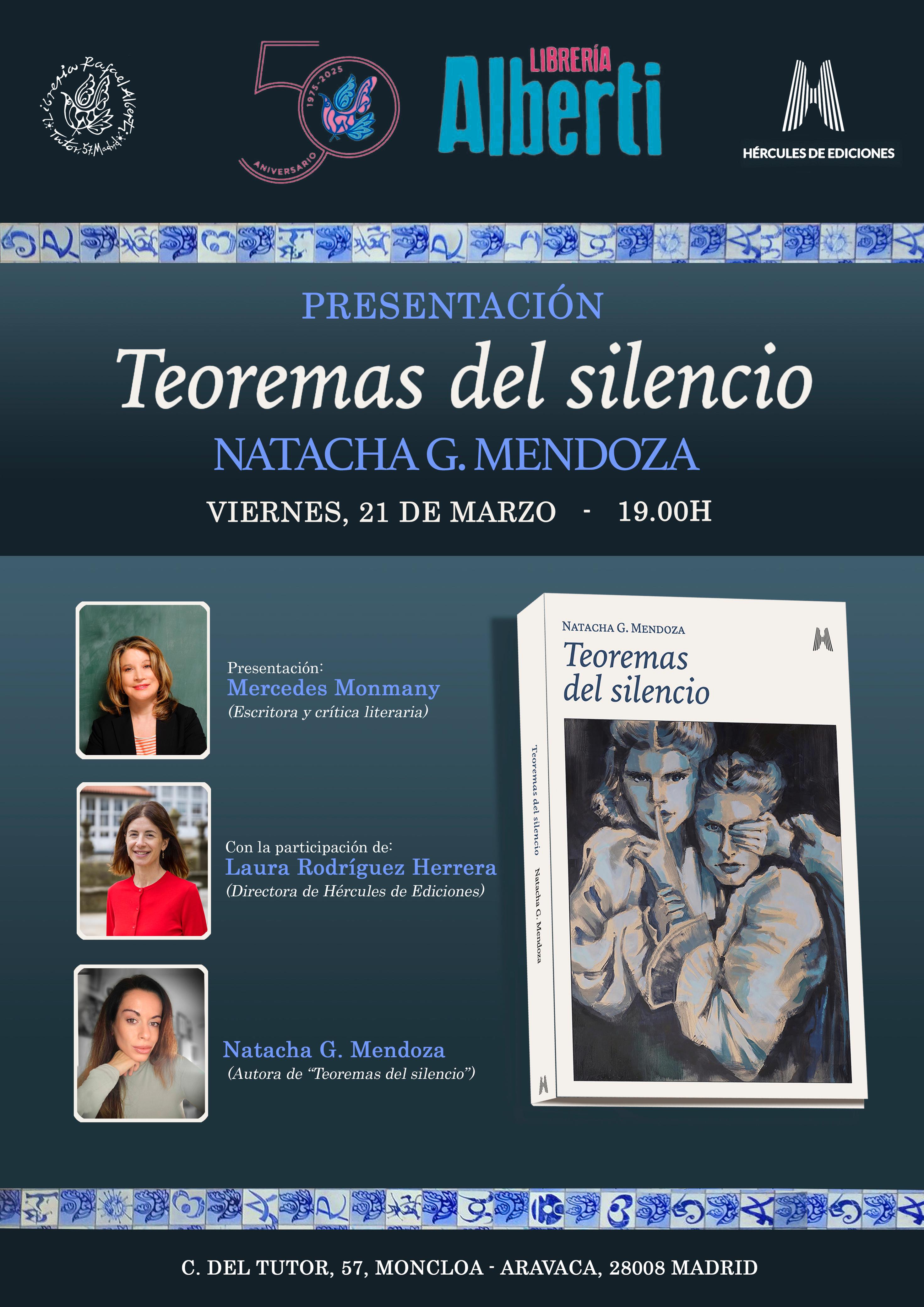 NATACHA MENDOZA, Teoremas del silencio (Hércules Ediciones)