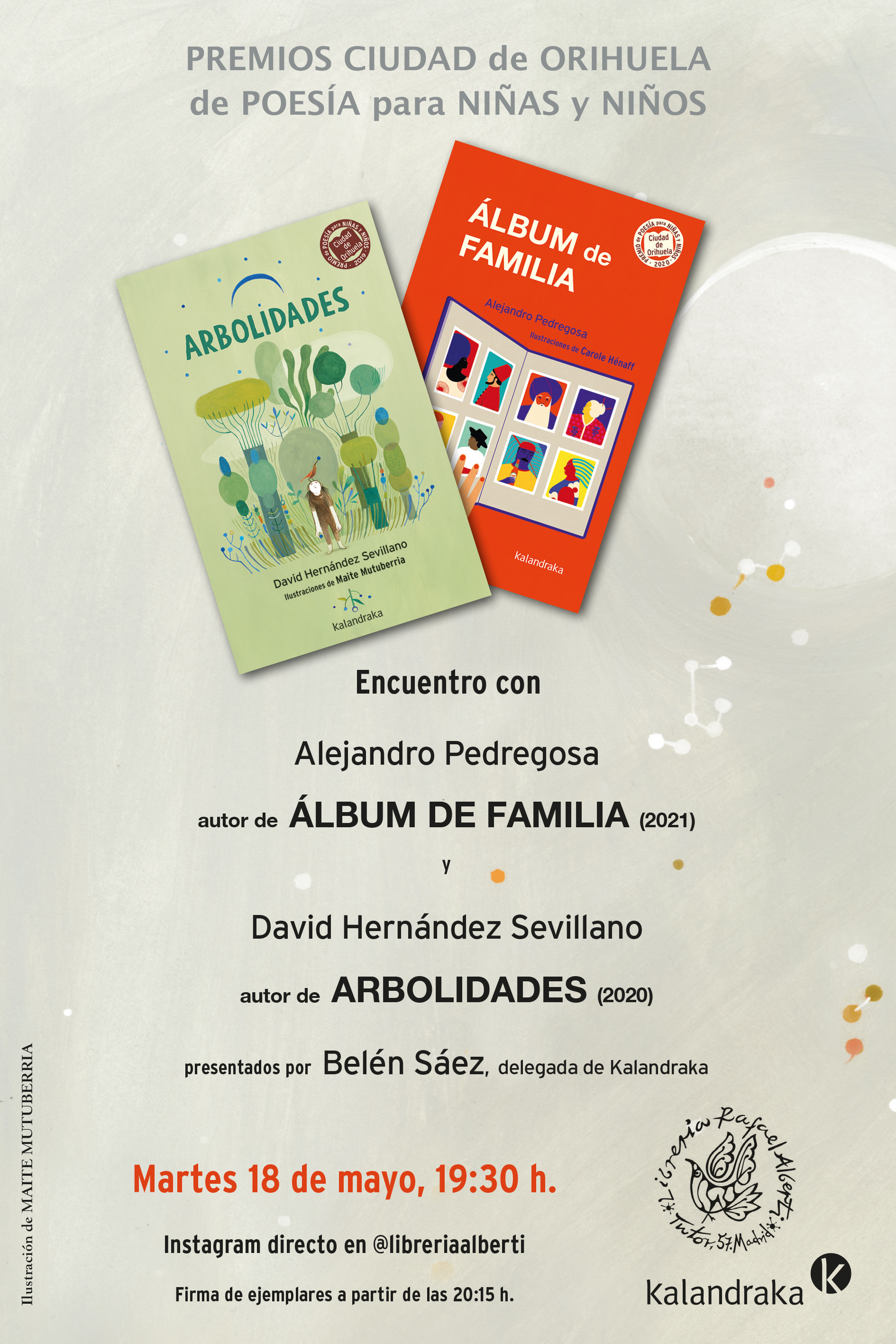 ALEJANDRO PEDREGOSA 'Álbum de familia' y DAVID HERNÁNDEZ SEVILLANO 'Arbolidades' (Kalandraka)