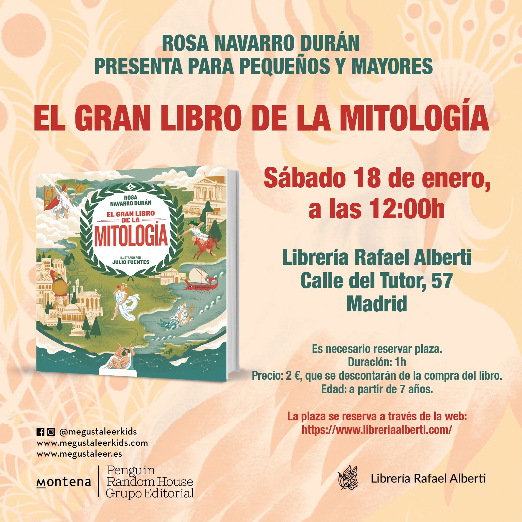 ROSA NAVARRO DURÁN presenta para pequeños y mayores 'El gran libro de la mitología' (Montena)