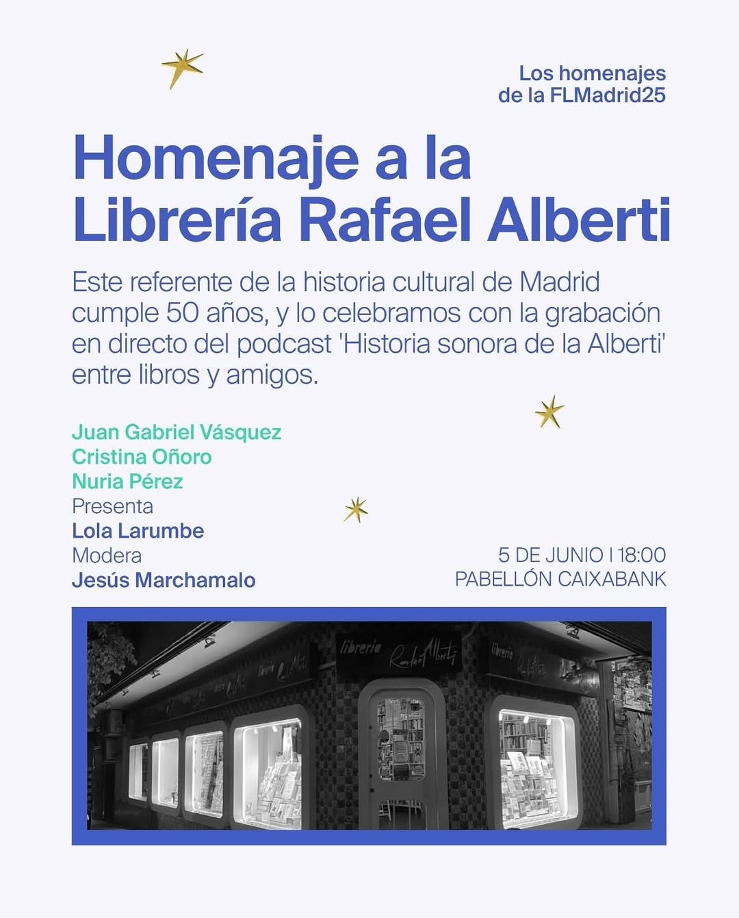 Vivir la librería Alberti: un podcast en directo de 50 años entre libros y amigos