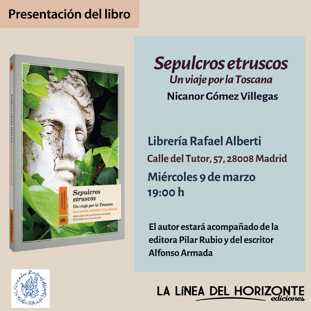 NICANOR GÓMEZ VILLEGAS, Sepulcros etruscos (Línea del Horizonte)