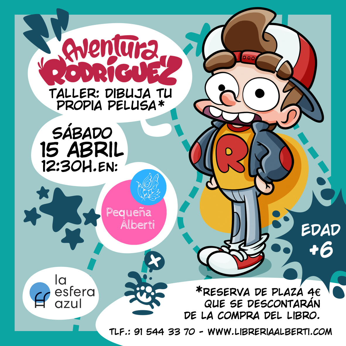 Taller de pelusas con AVENTURA RODRIGUEZ y sus autores ANA CAMPOY y ÁLEX ALONSO (La esfera azul)