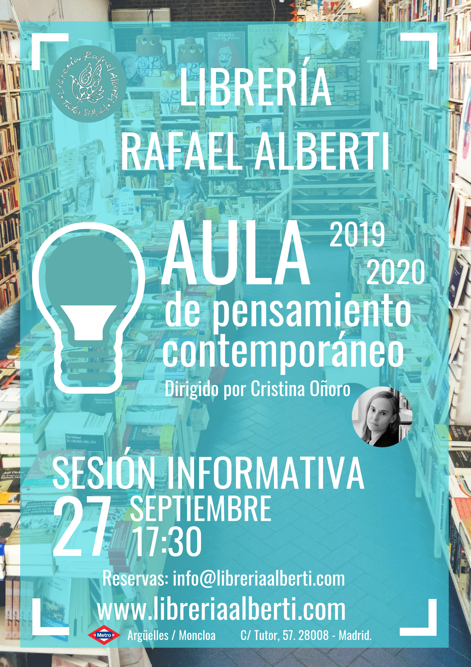 SESIÓN INFORMATIVA del AULA DE PENSAMIENTO CONTEMPORÁNEO con Cristina Oñoro