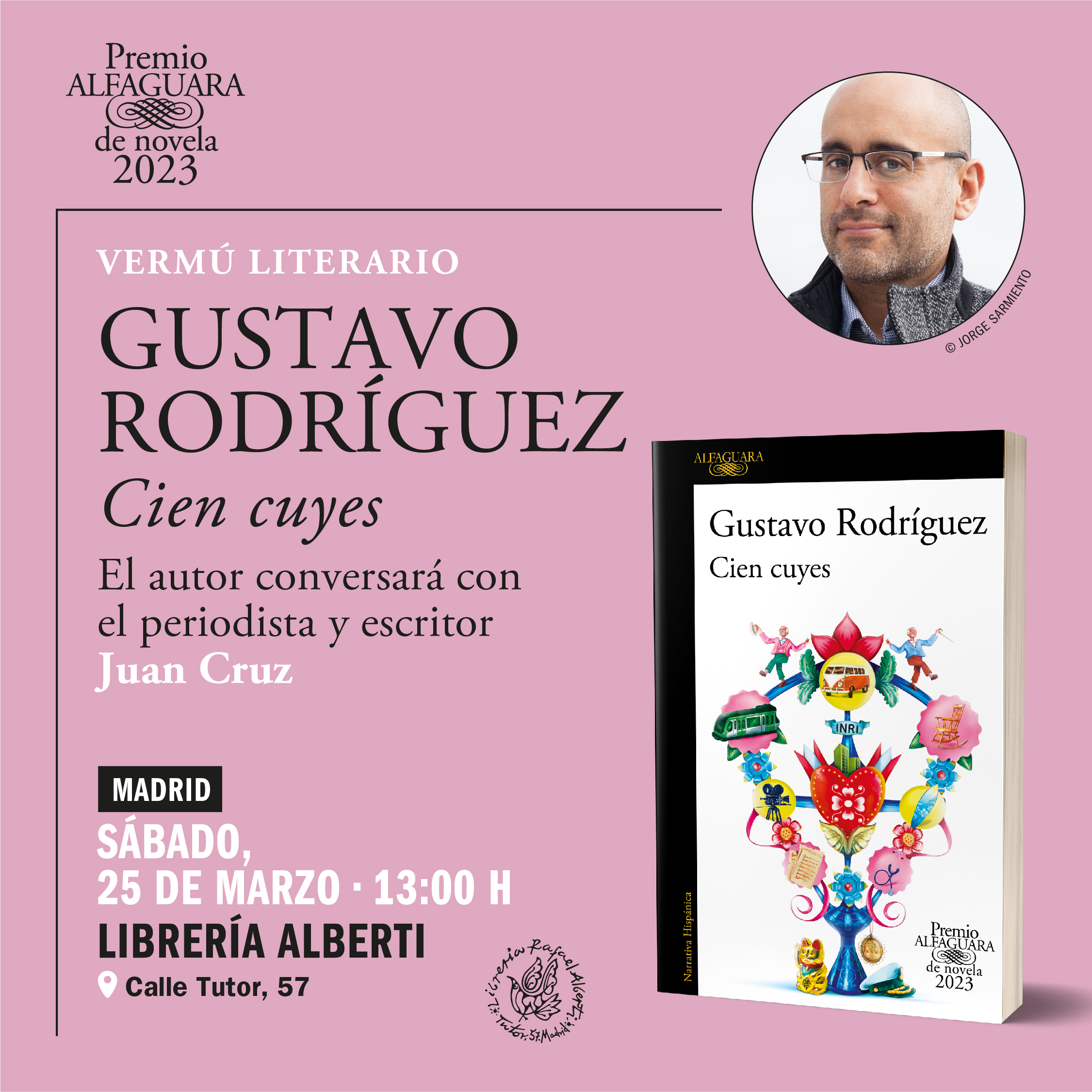 GUSTAVO RODRÍGUEZ, Cien cuyes (Premio Alfaguara  de Novela 2023)