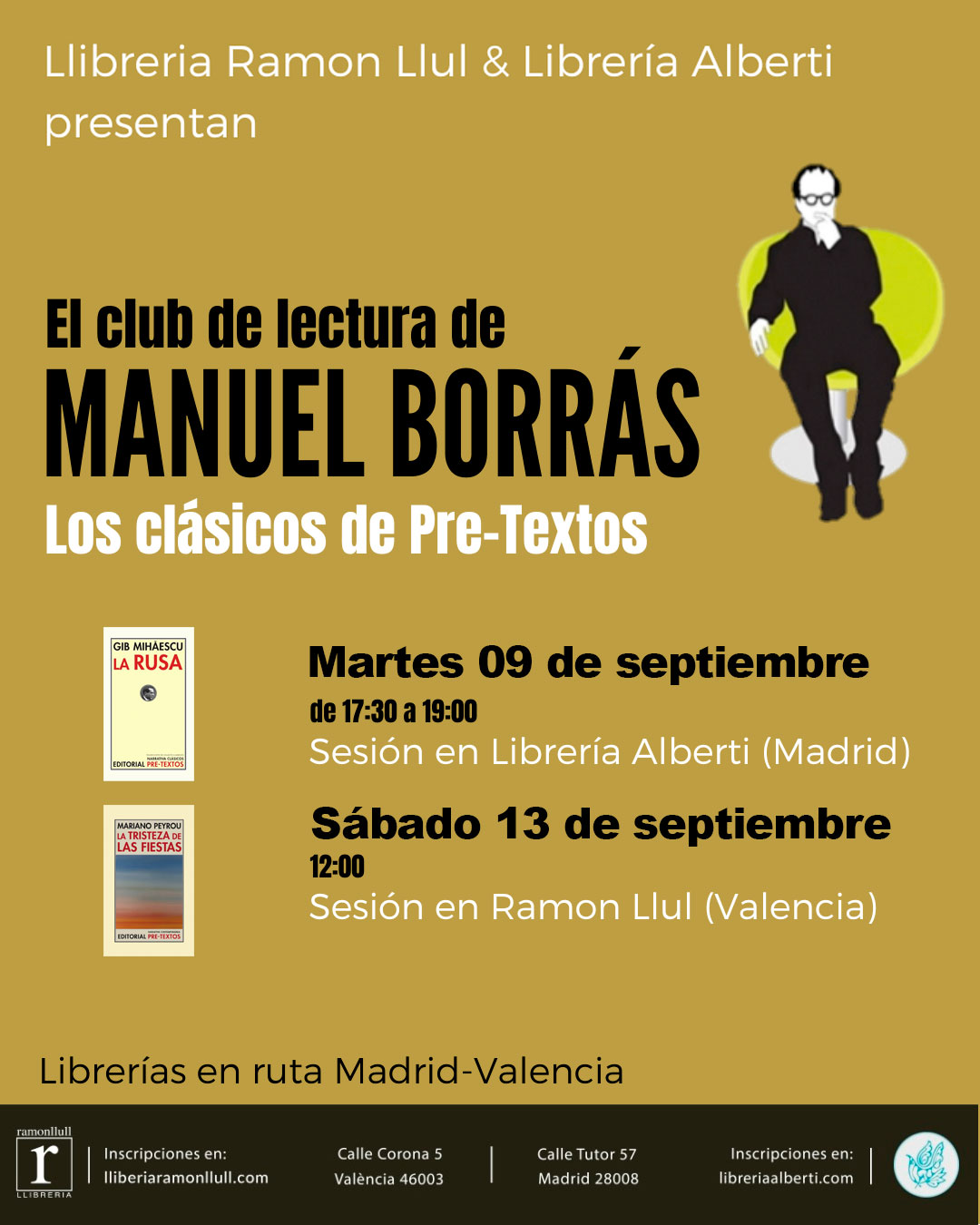 El club de lectura de MANUEL BORRÁS. Los clásicos de Pre-Textos (Sesión X)