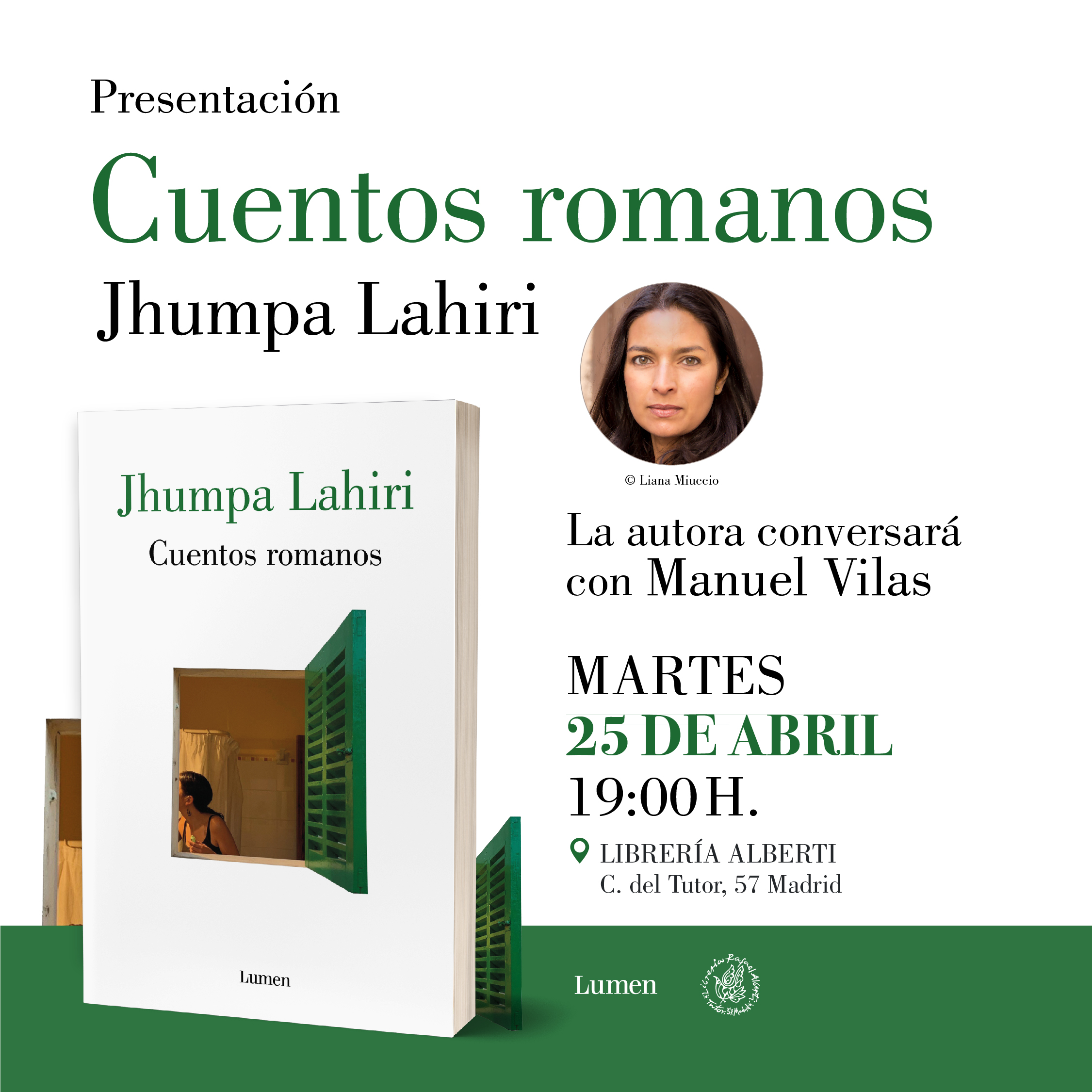 JHUMPA LAHIRI, Cuentos romanos (Lumen)