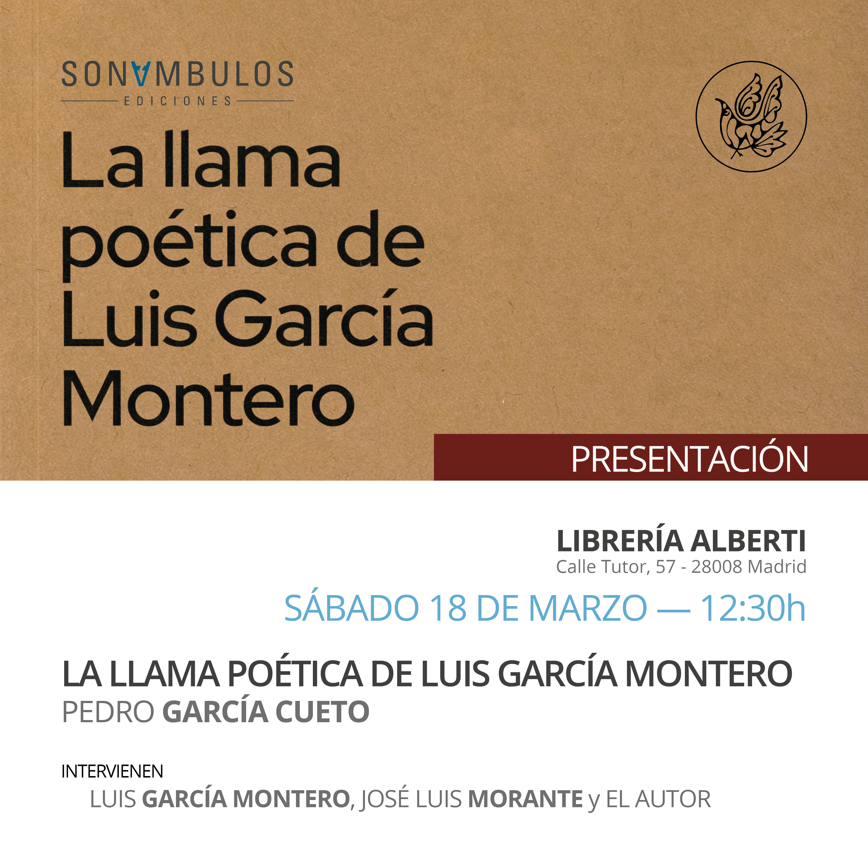 PEDRO GARCÍA CUETO, La llama poética de Luis García Montero (Sonámbulos)