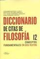 Diccionario de Citas de Filosofía "12 Conceptos Fundamentales en sus Textos". 