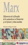 Diferencia de la Filosofía de la Naturaleza en Demócrito y en Epicuro y Otros Escritos. Diferencia de la Filosofía de la Naturaleza en Demócrito y en Epicuro y Otros Escritos.