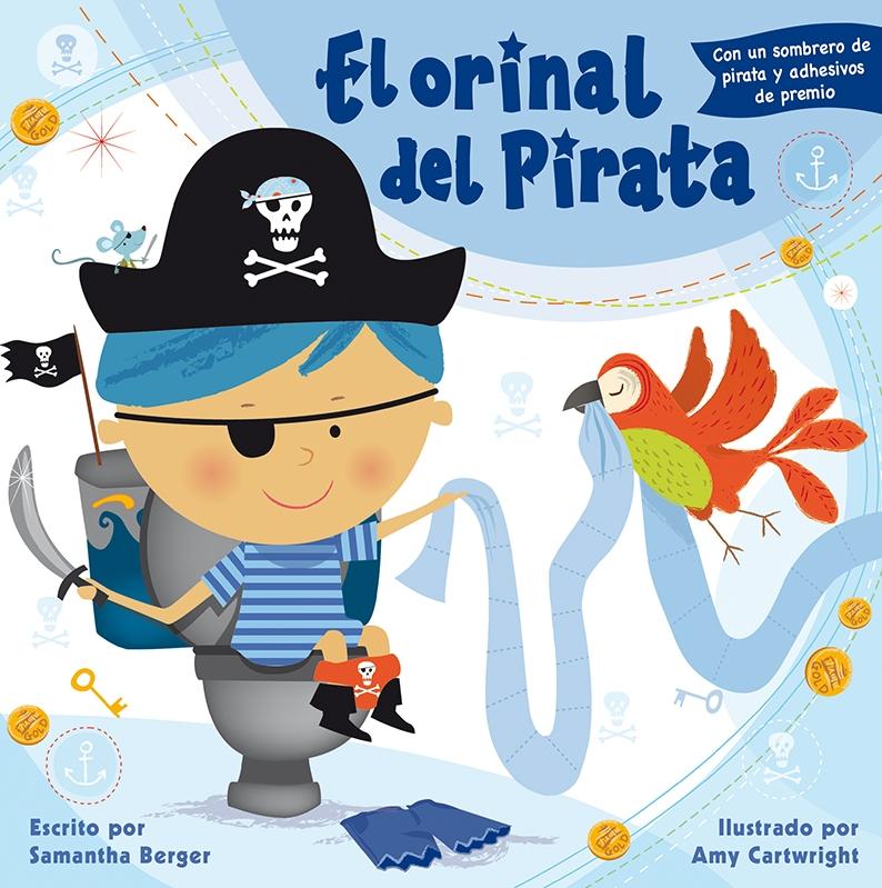 El orinal del pirata "Con un sombrero de pirata y adhesivos de premio"