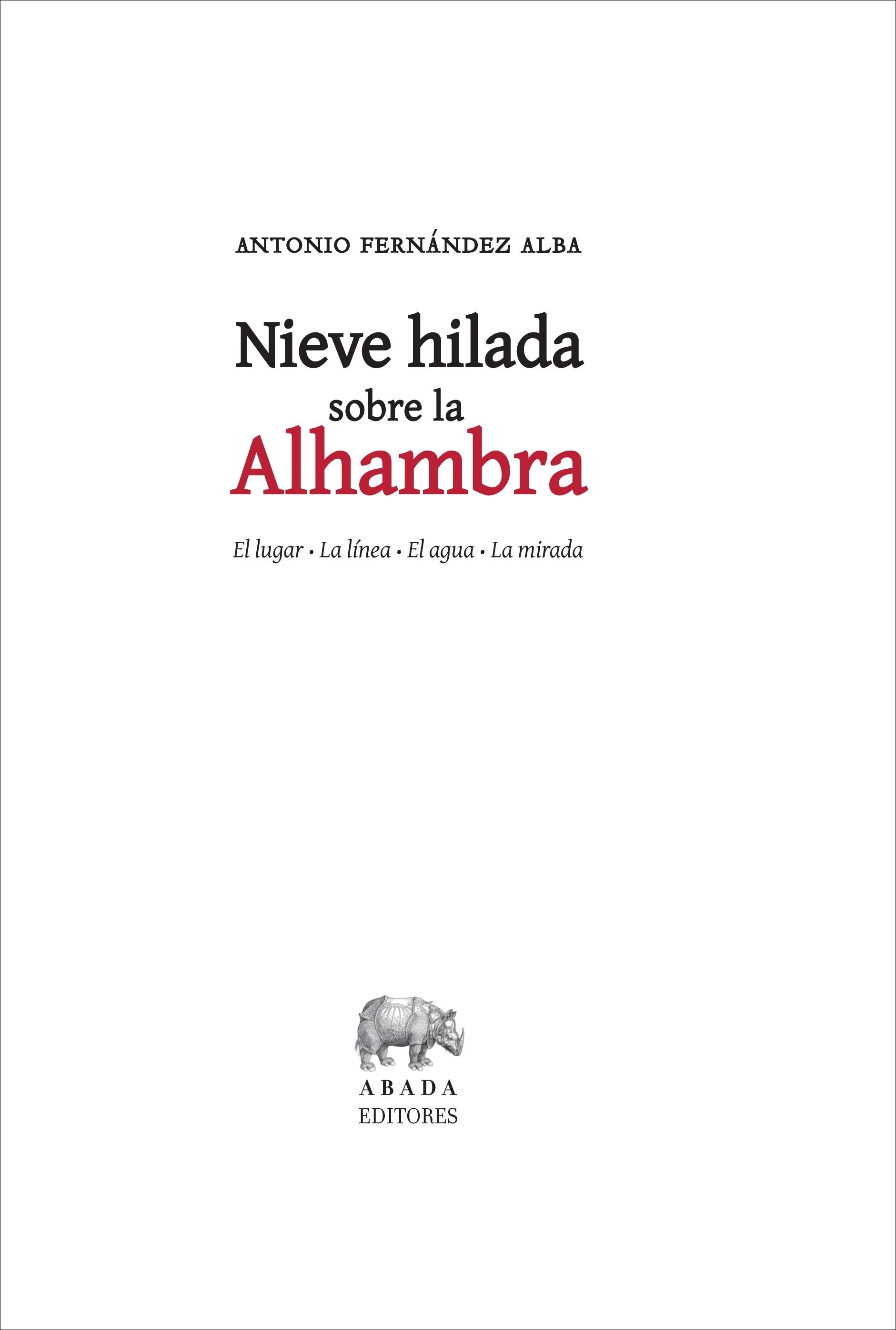 Nieve Hilada sobre la Alhambra "El Lugar . la Línea . el Agua . la Mirada". 