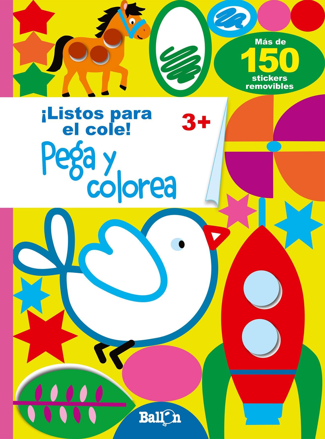 ¡Listos para el Cole! "Pega y Colorea +3 Años"