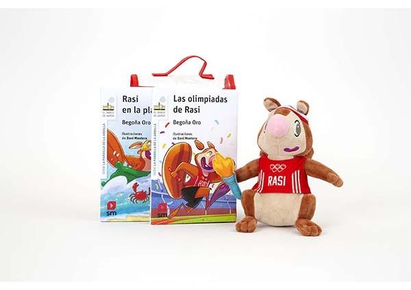 Pack Rasi olimpiadas "Incluye: muñeco Rasi olimpiadas, Las olimpiadas de Rasi y Rasi en la playa"