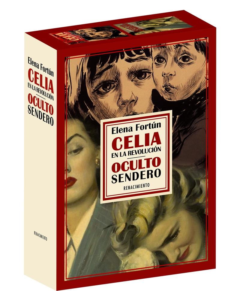 Estuche Elena Fortún "Celia en la Revolución 2ed + Oculto Sendero". 