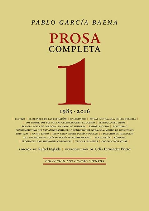 Prosa Completa, 1 "1983-2016"