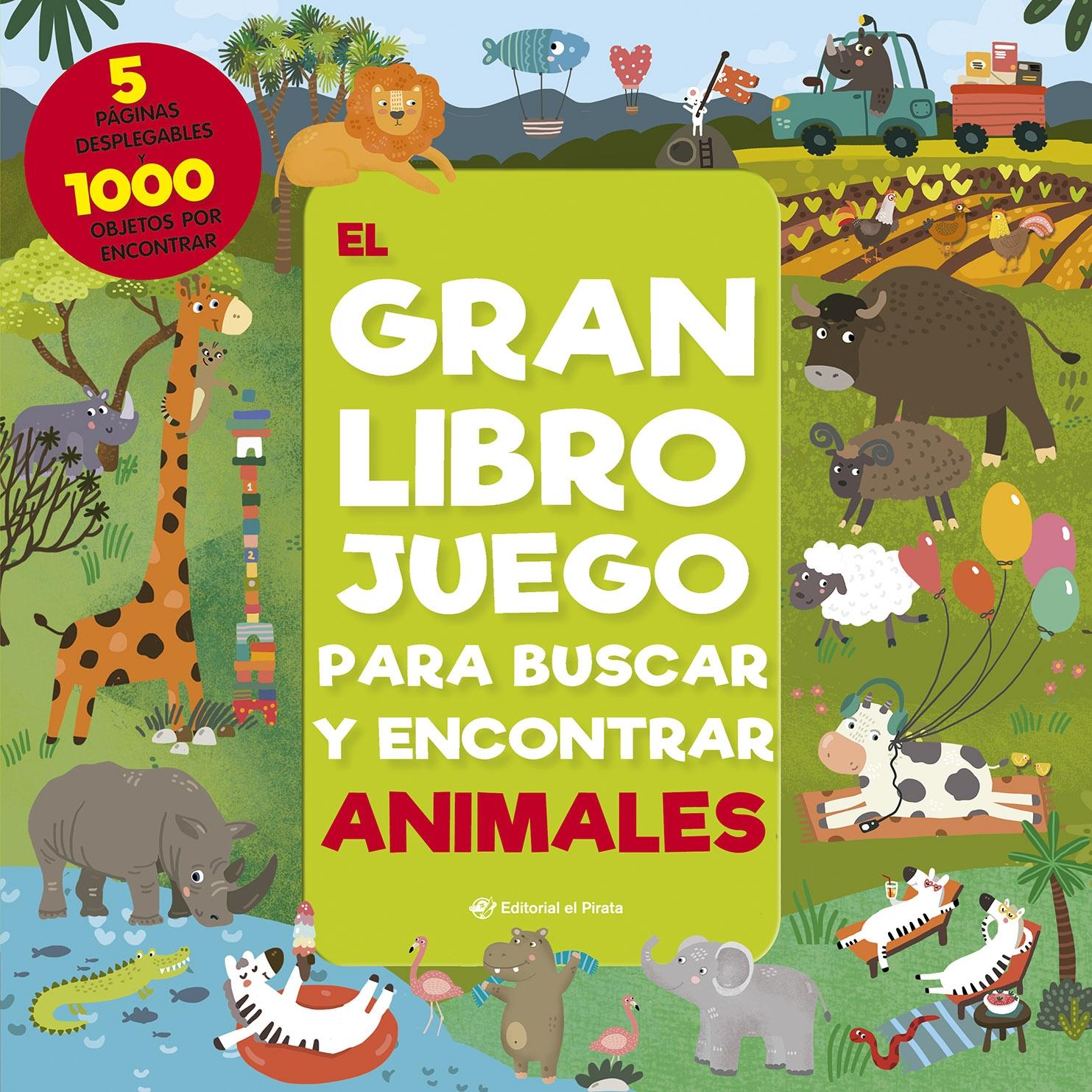 El Gran Libro Juego para Buscar y Encontrar Animales "1000 Objetos para Buscar y 5 Enormes Páginas Desplegables". 