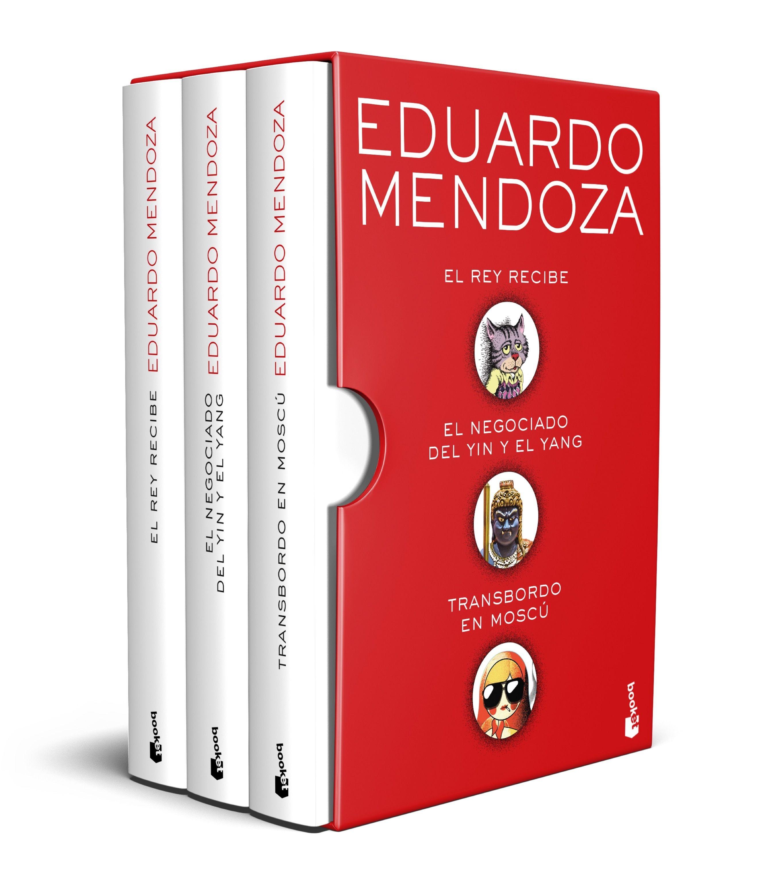 Estuche Eduardo Mendoza "El Rey Recibe / el Negociado del Yin y el Yang / Transbordo en Moscú"