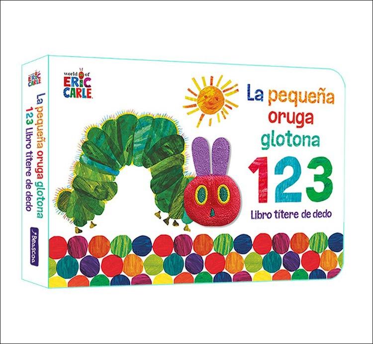 La Pequeña Oruga Glotona 1 2 3. Libro Títere de Dedo