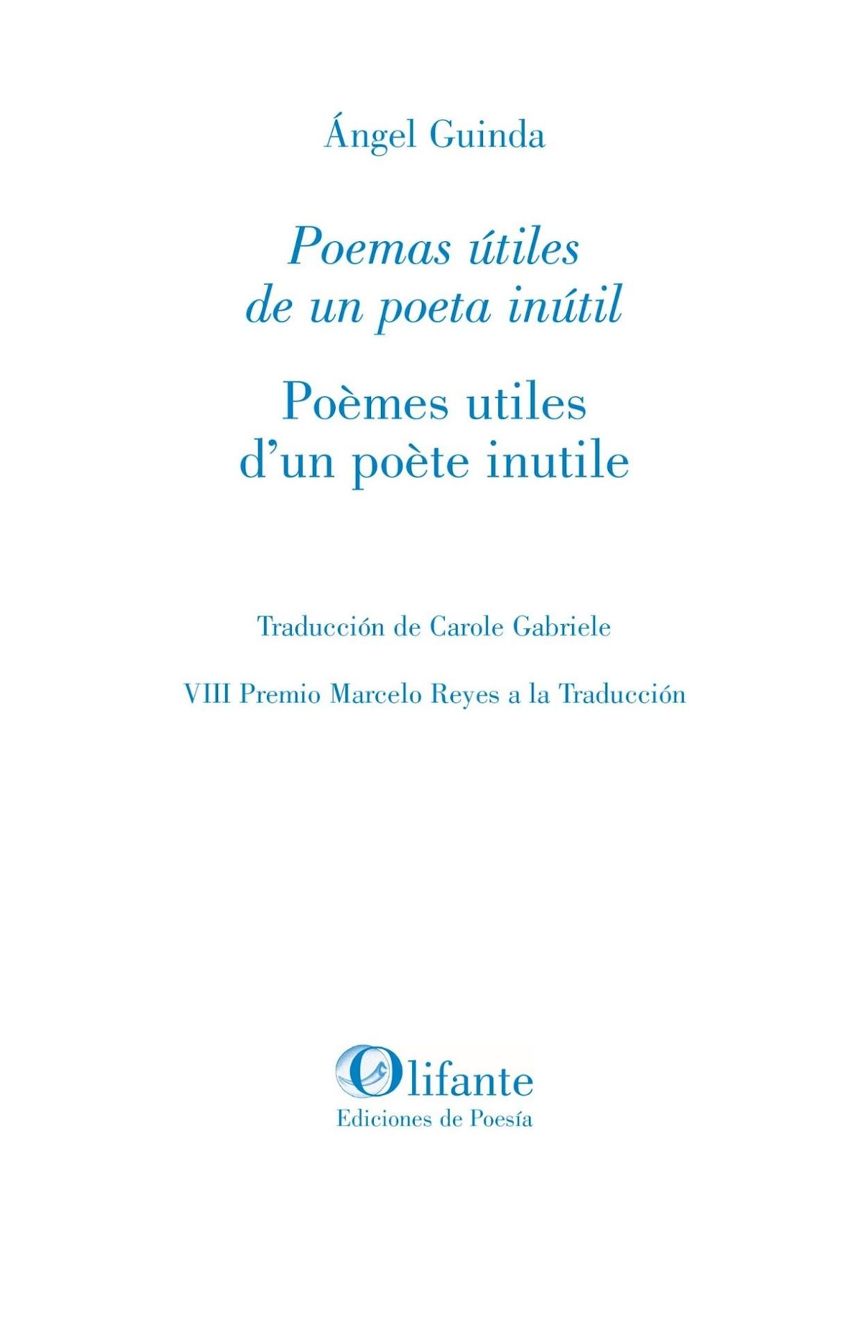 Poemas Útiles de un Poeta Inútil. 
