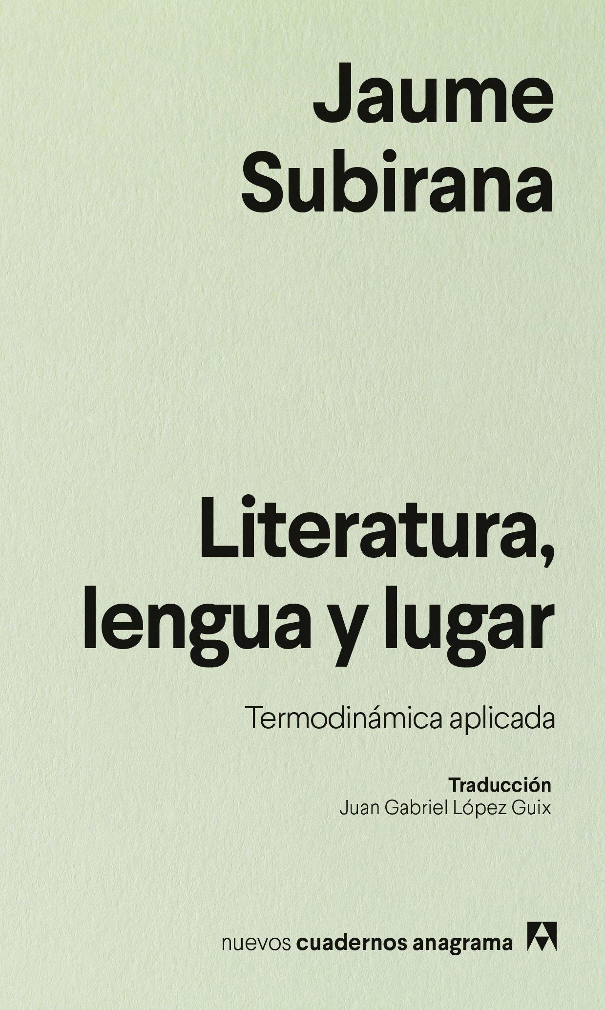 Literatura, lengua y lugar "Termodinámica aplicada"